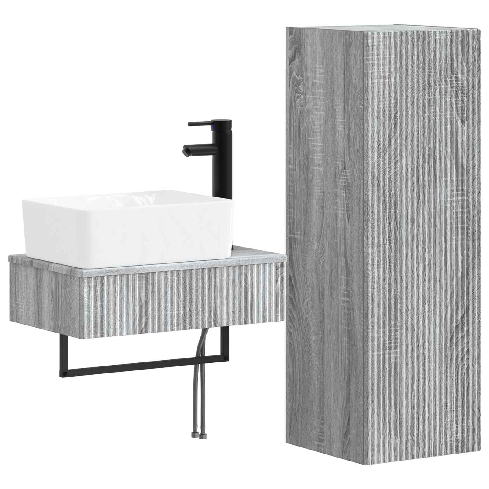 Ensemble de mobilier de salle de bain 2 pc Sonoma gris
