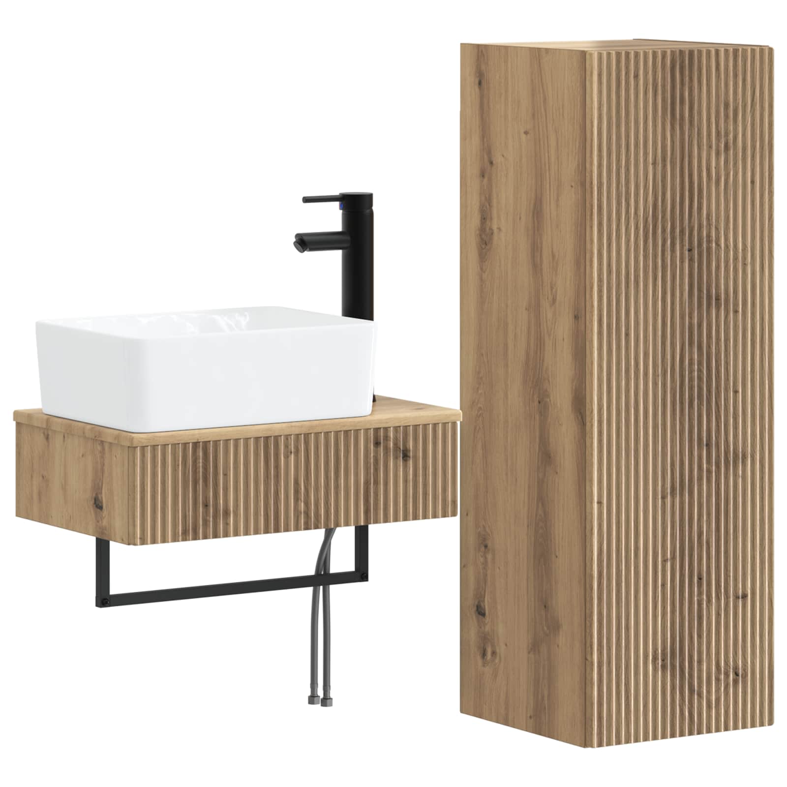 Ensemble de mobilier de salle de bain 2 pc Chêne artisanal