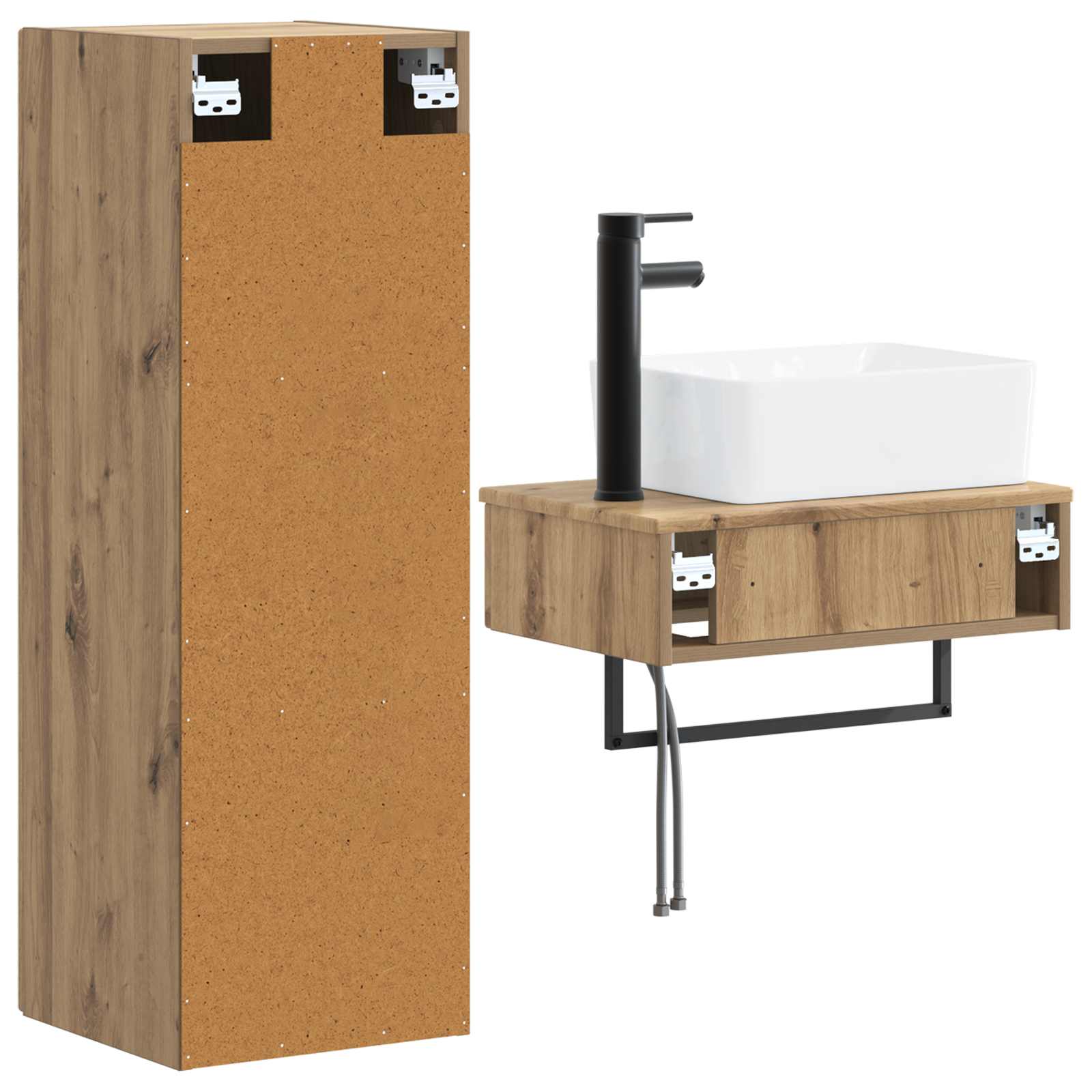 Ensemble de mobilier de salle de bain 2 pc Chêne artisanal