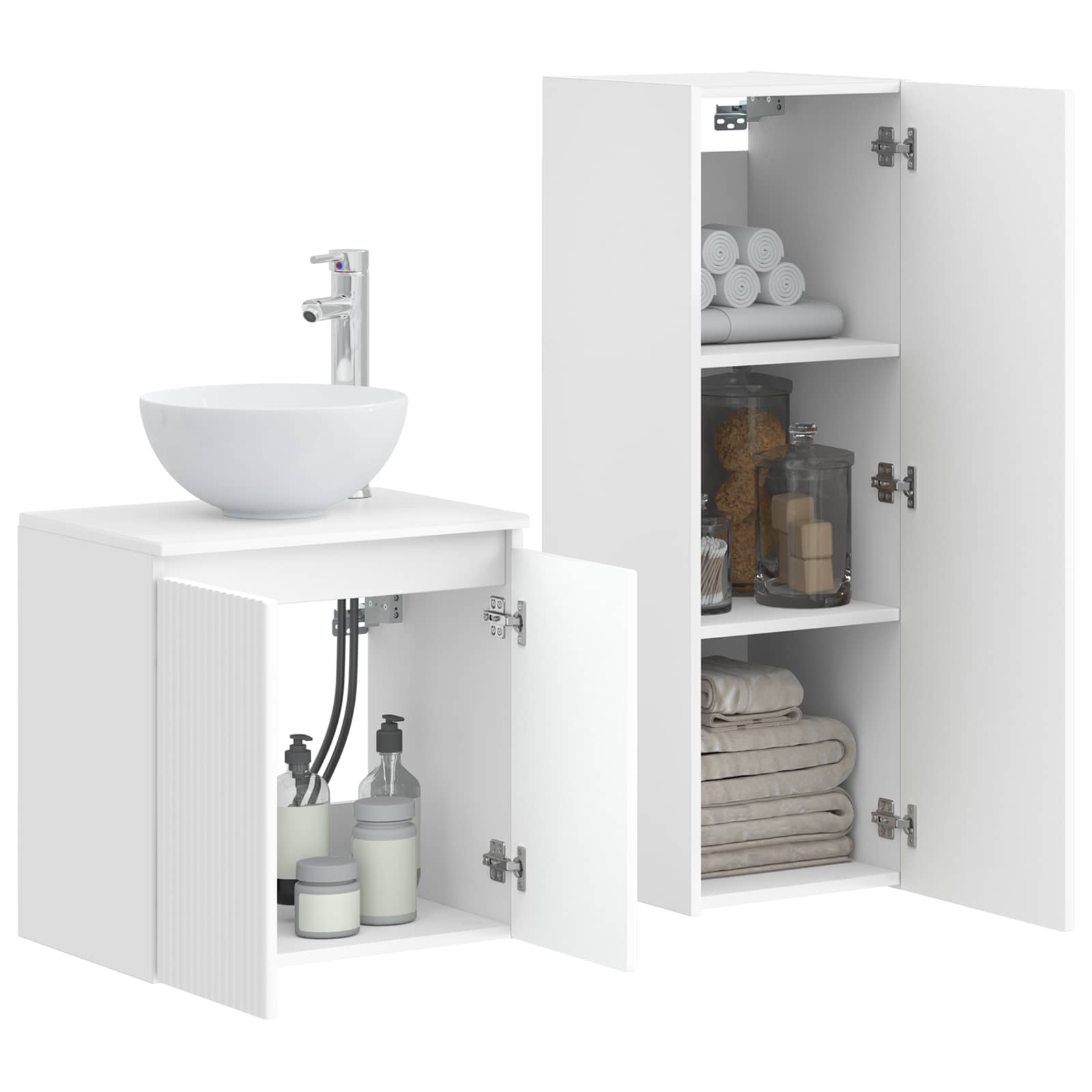Ensemble de mobilier de salle de bain 2 pc Blanc