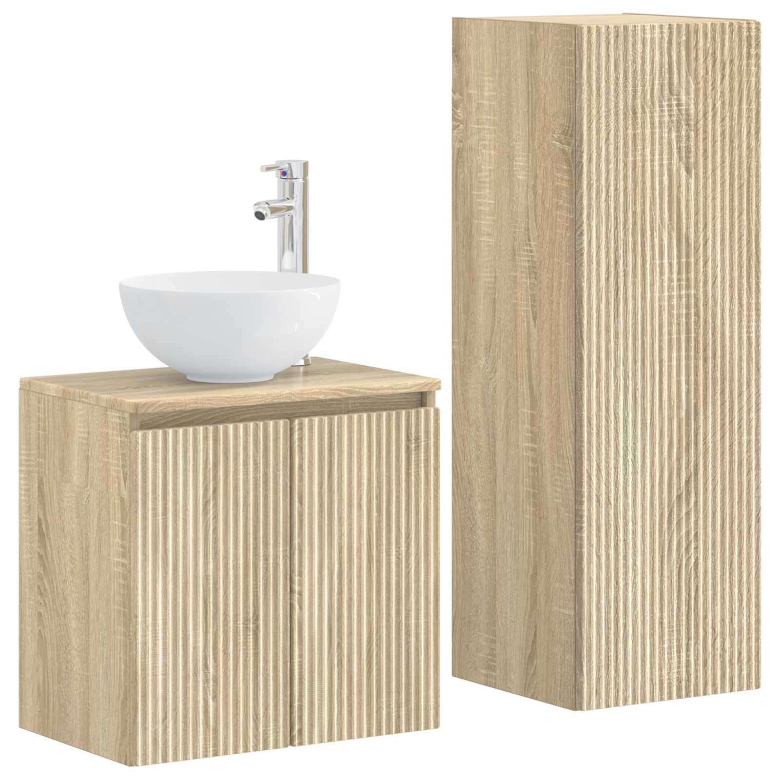 Ensemble de mobilier de salle de bain 2 pc Chêne Sonoma