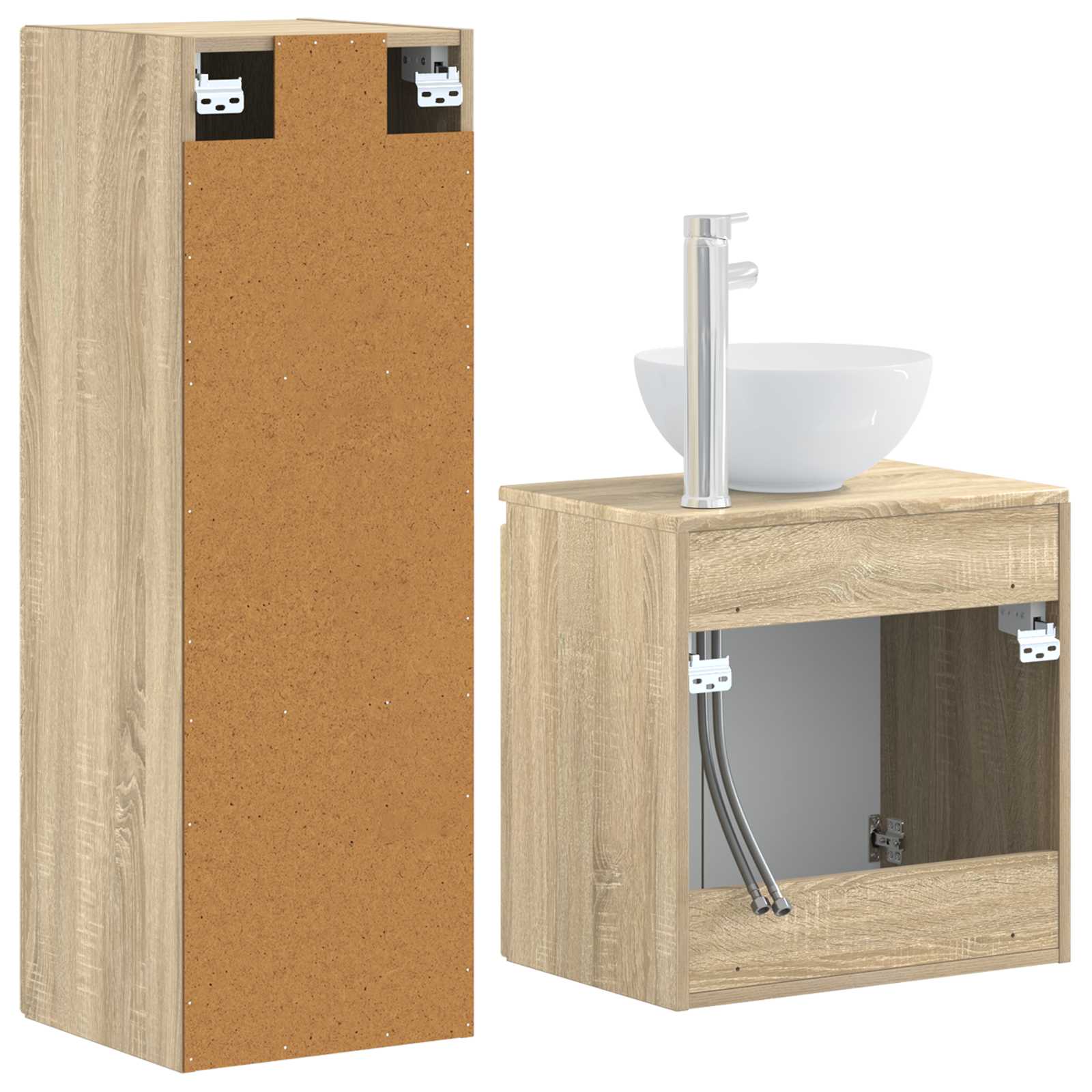 Ensemble de mobilier de salle de bain 2 pc Chêne Sonoma