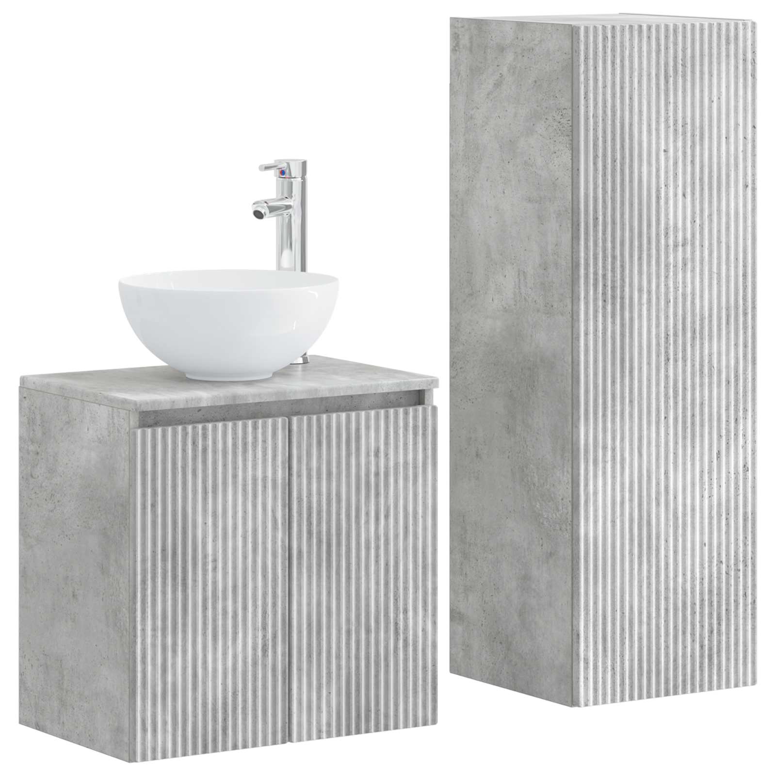 Ensemble de mobilier de salle de bain 2 pc Gris béton