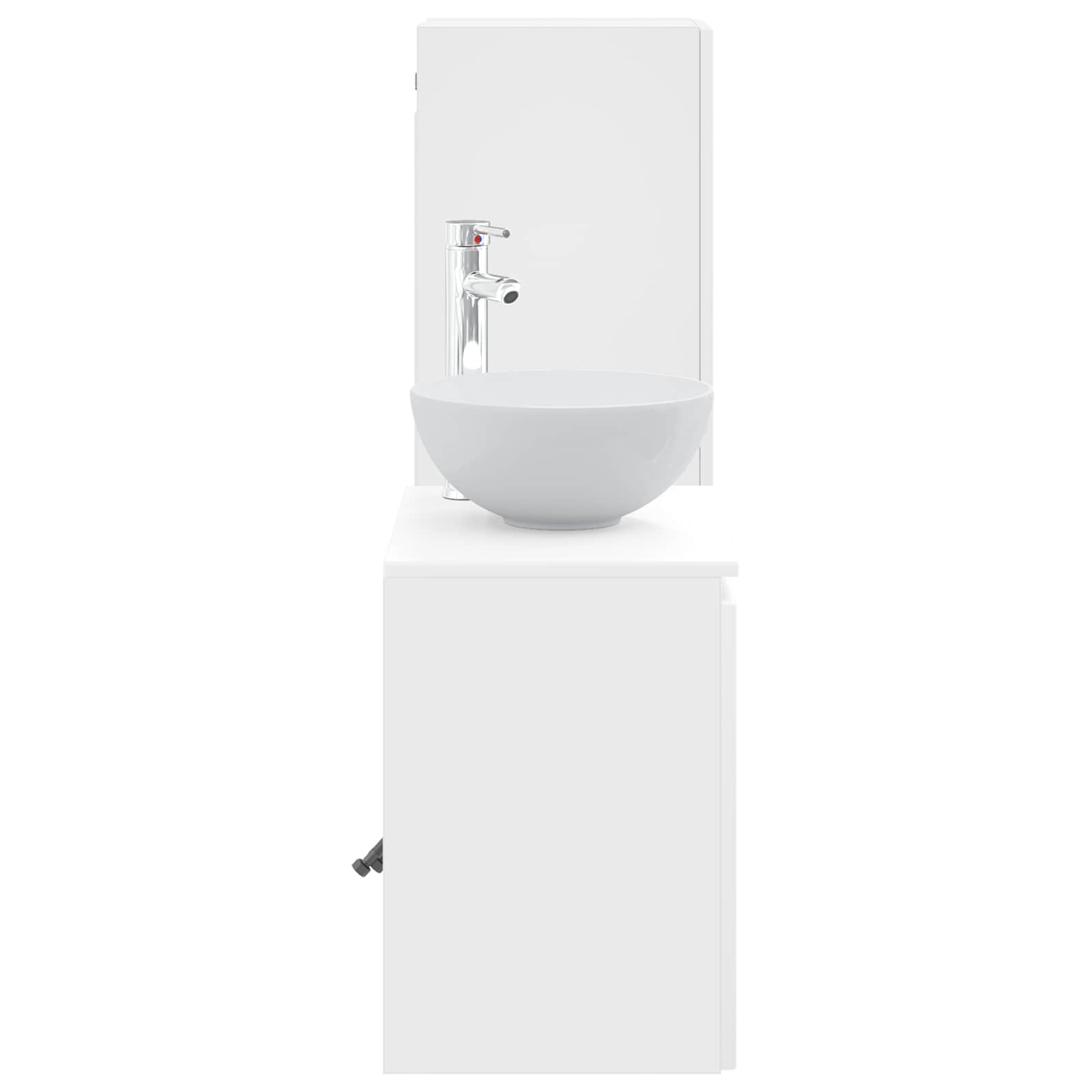 Ensemble de mobilier de salle de bain 2 pc Blanc brillant