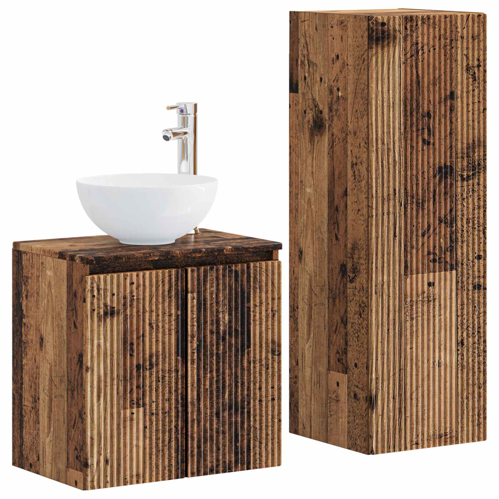 Ensemble de mobilier de salle de bain 2 pc Bois ancien
