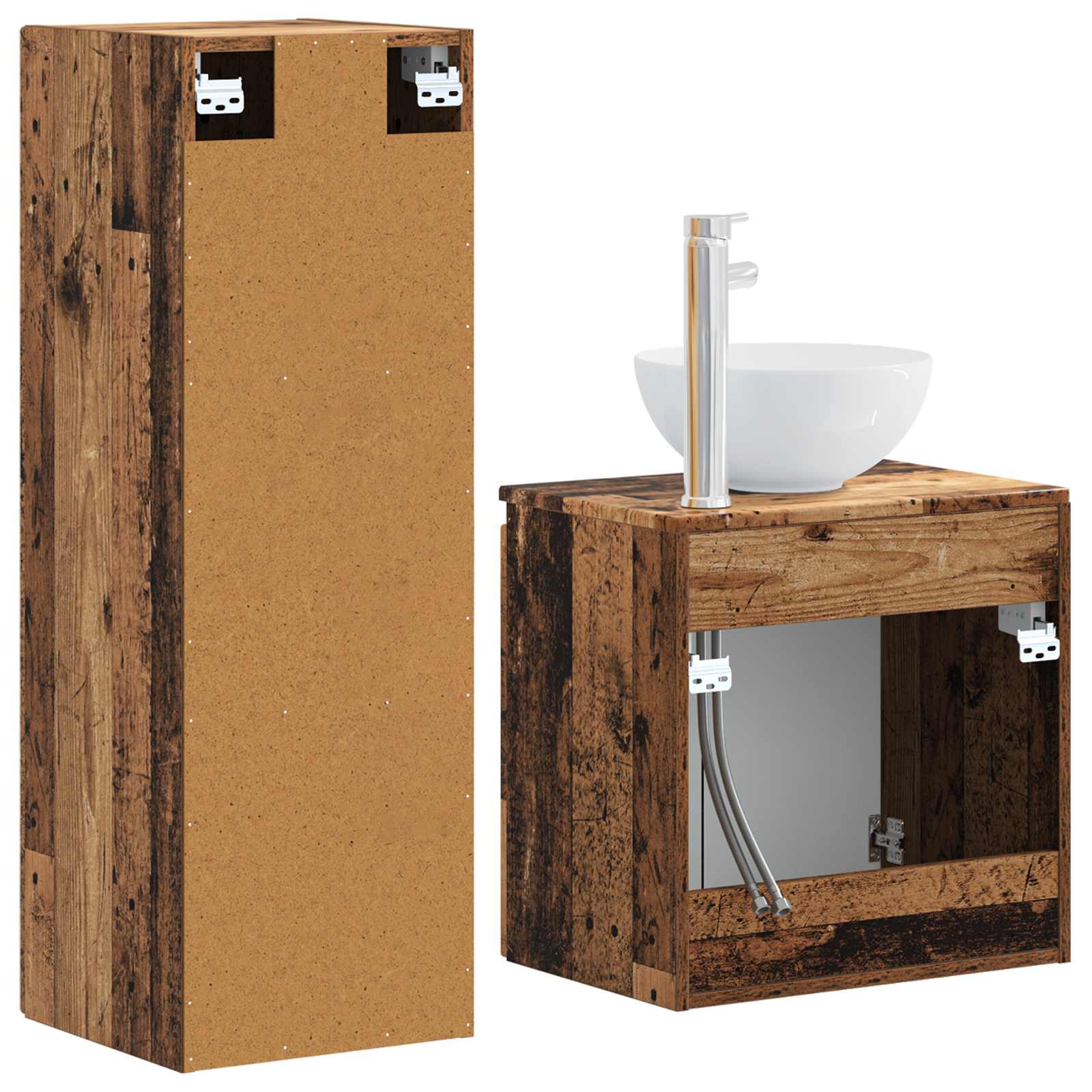 Ensemble de mobilier de salle de bain 2 pc Bois ancien