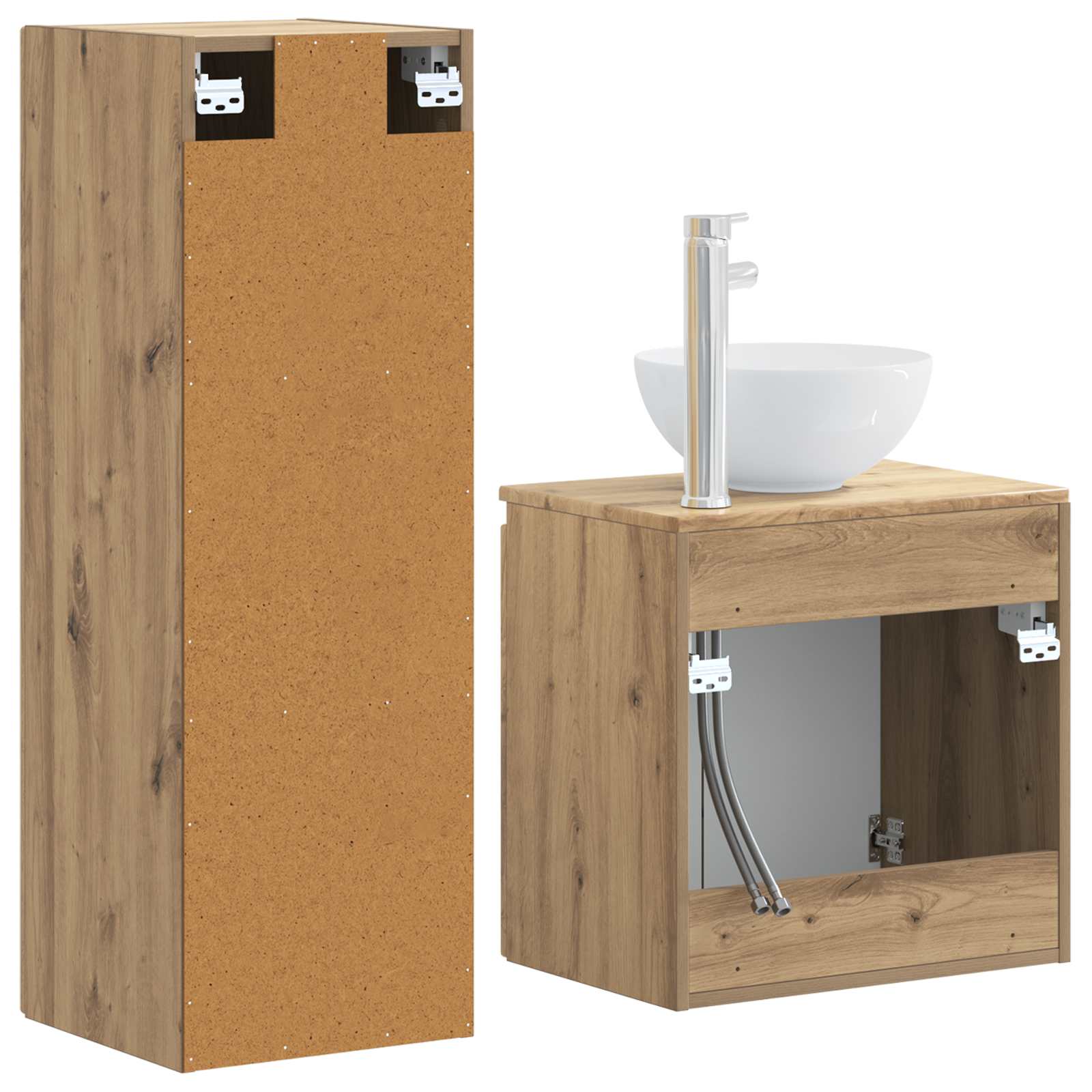 Ensemble de mobilier de salle de bain 2 pc Chêne artisanal