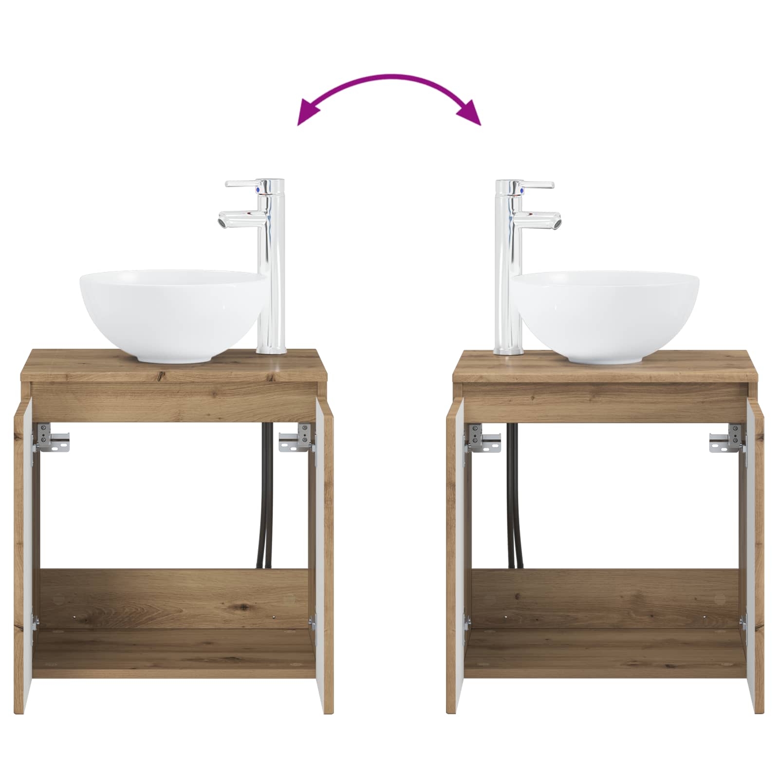 Ensemble de mobilier de salle de bain 2 pc Chêne artisanal