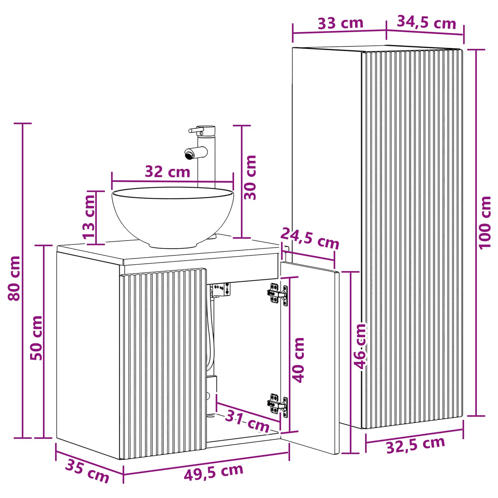 Ensemble de mobilier de salle de bain 2 pc Chêne artisanal