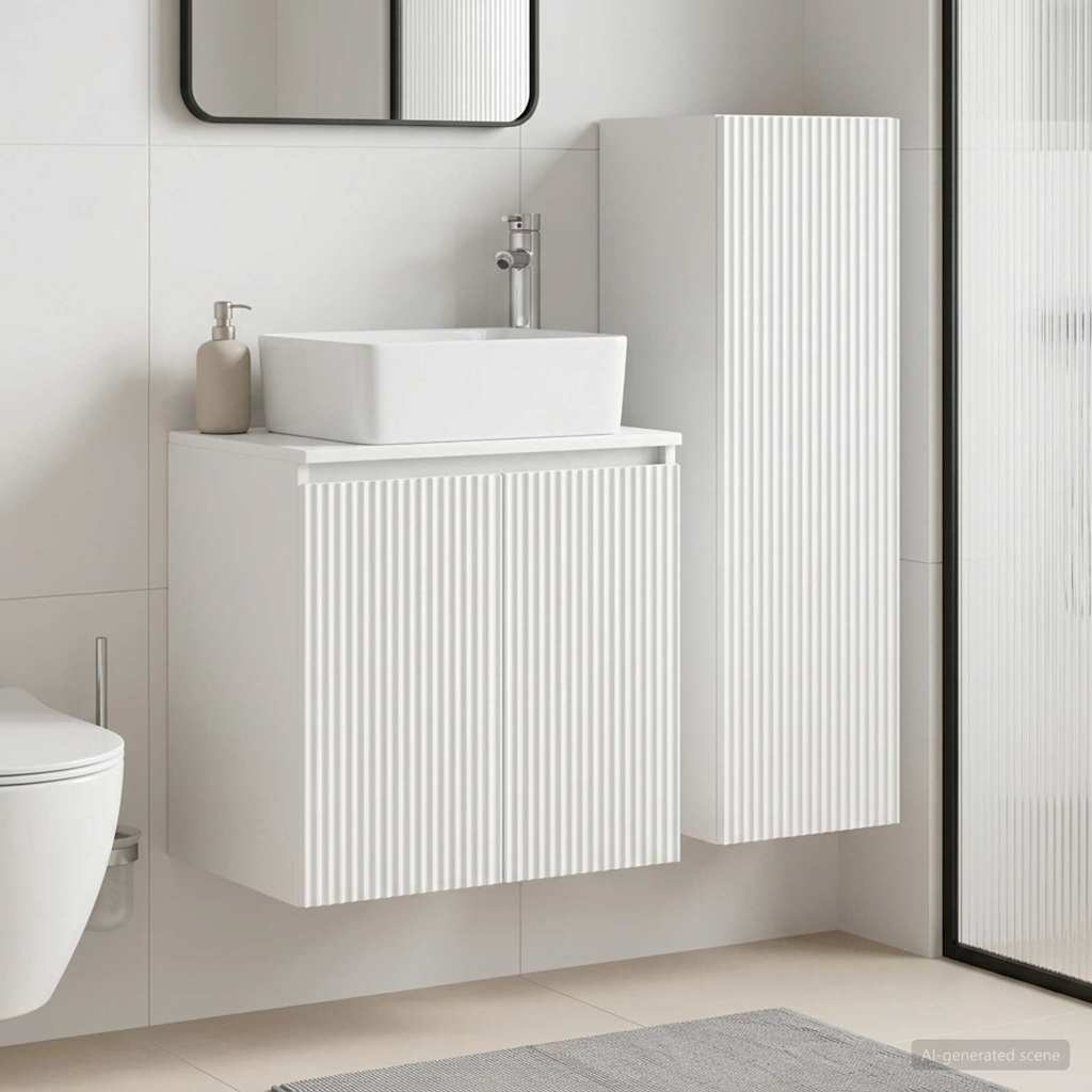 Ensemble de mobilier de salle de bain 2 pc Blanc