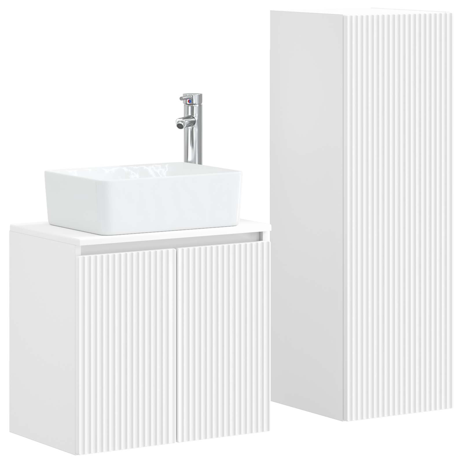 Ensemble de mobilier de salle de bain 2 pc Blanc