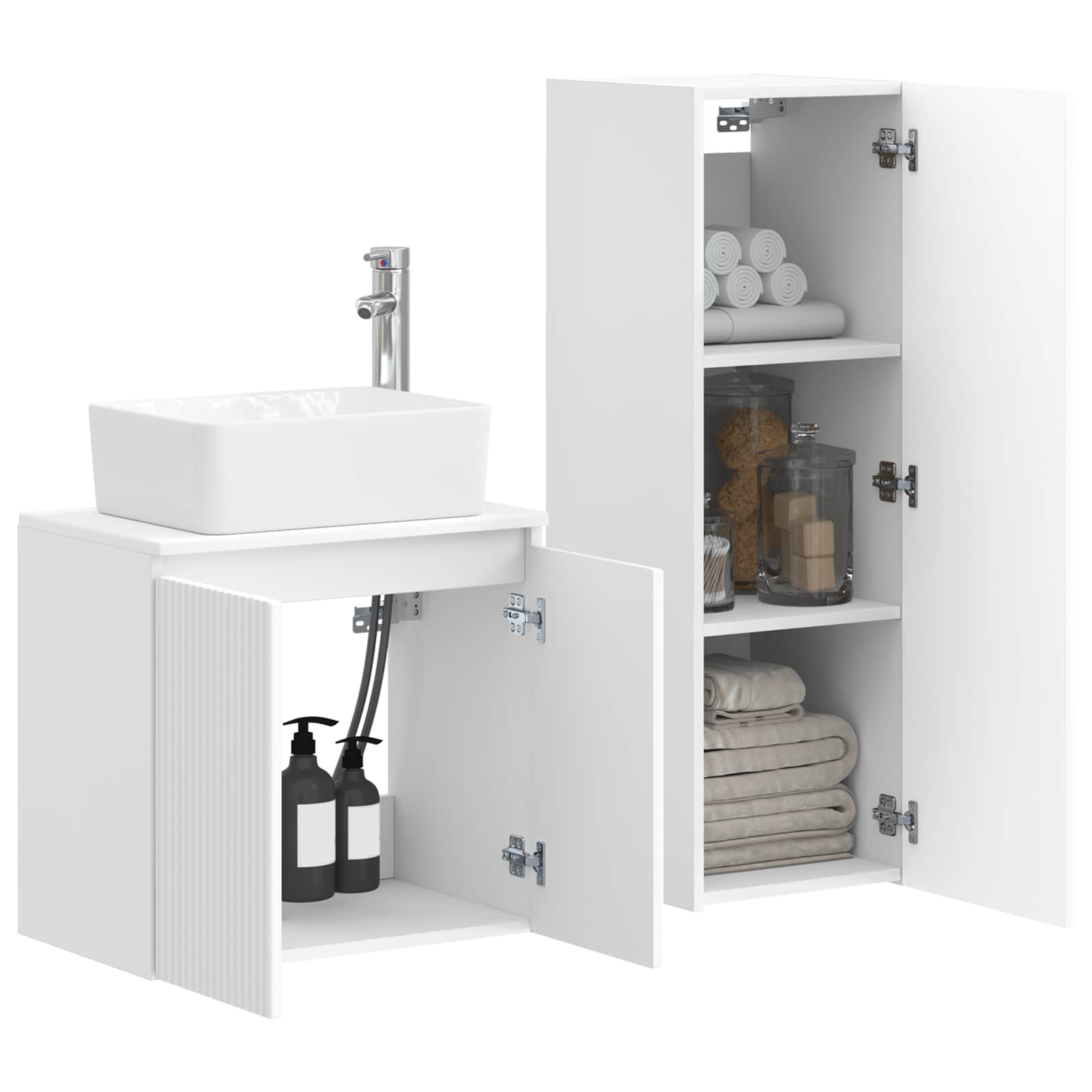 Ensemble de mobilier de salle de bain 2 pc Blanc