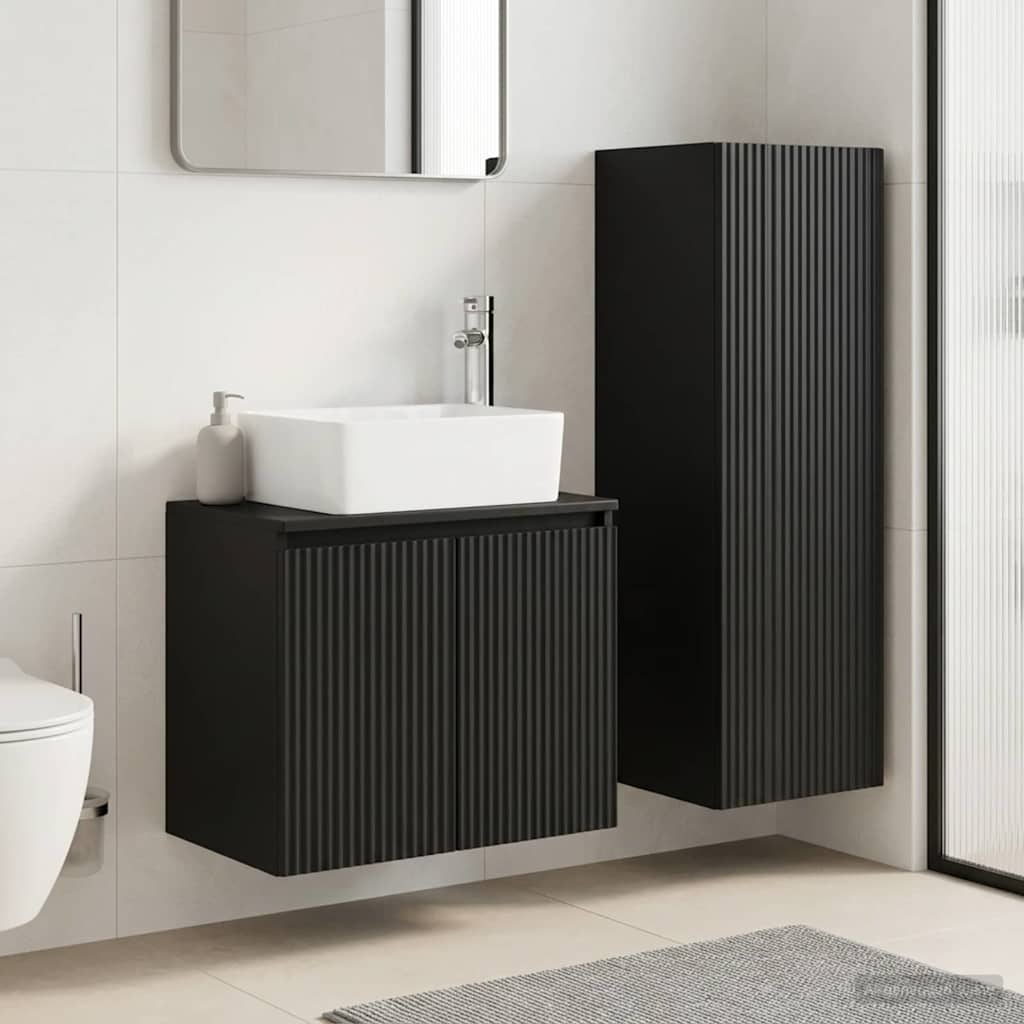Ensemble de mobilier de salle de bain 2 pc Noir