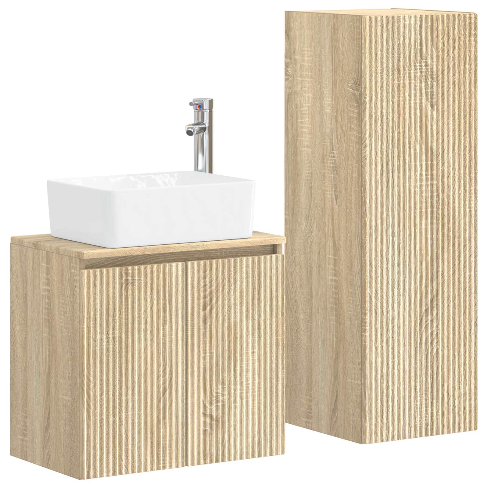 Ensemble de mobilier de salle de bain 2 pc Chêne Sonoma