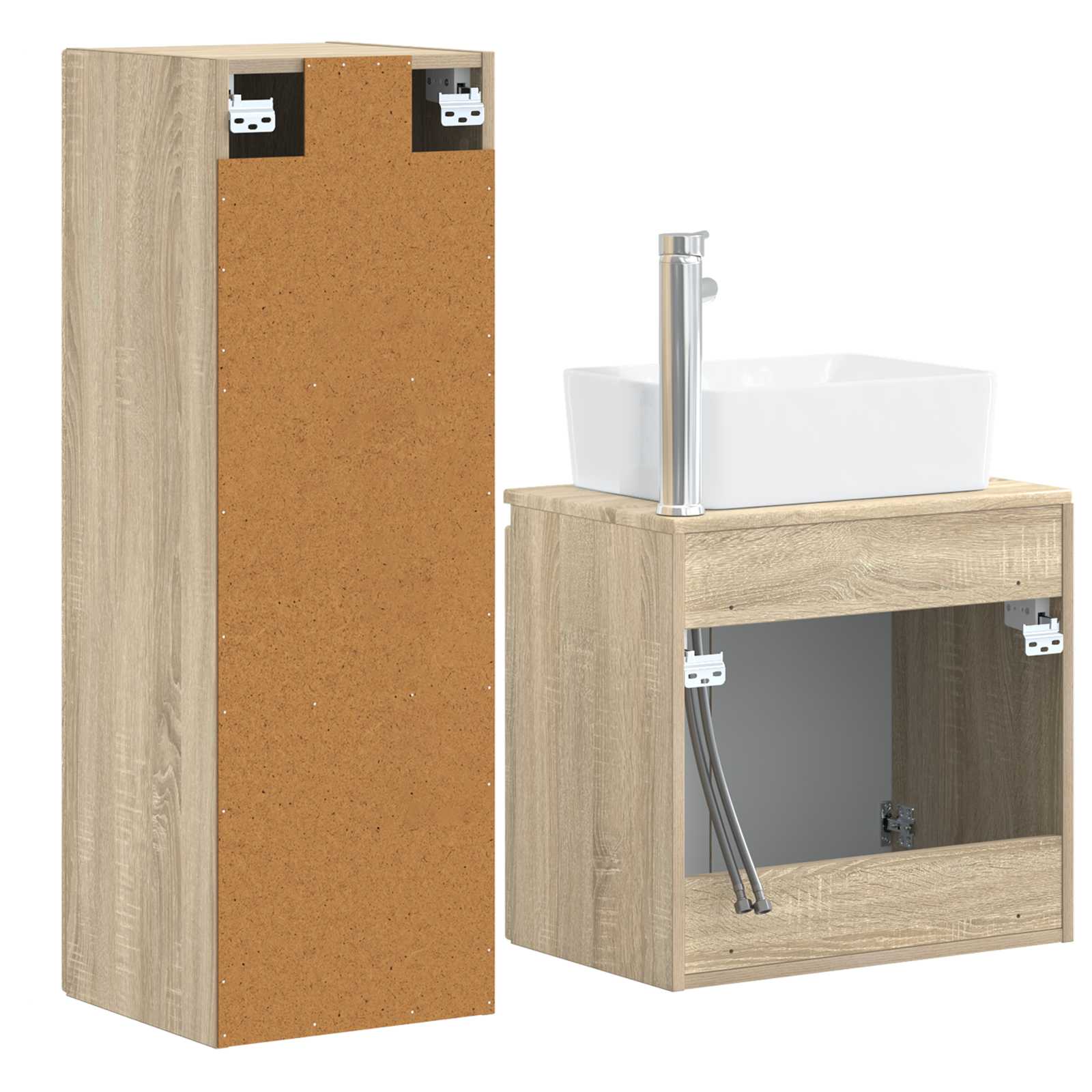 Ensemble de mobilier de salle de bain 2 pc Chêne Sonoma