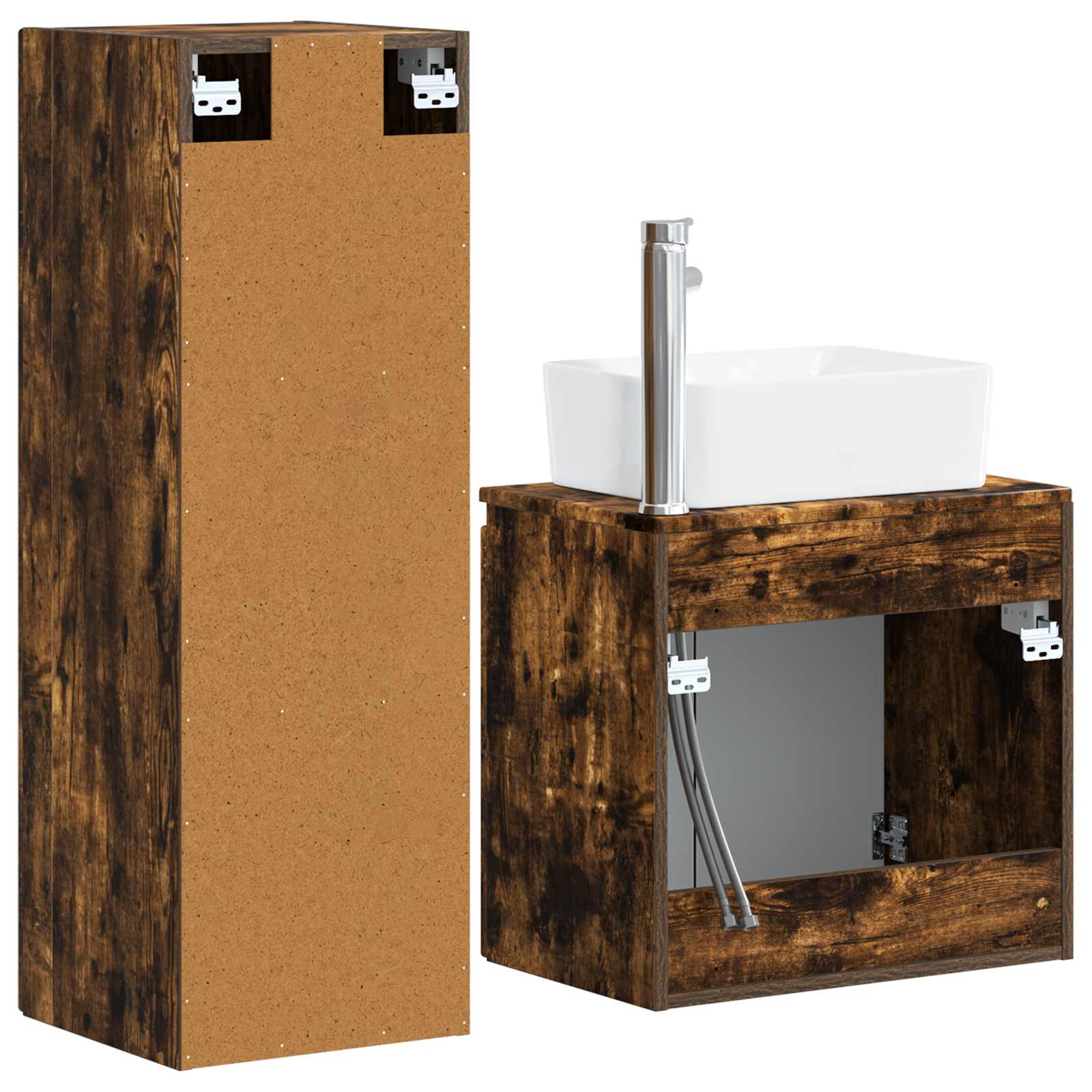 Ensemble de mobilier de salle de bain 2 pc Chêne fumé