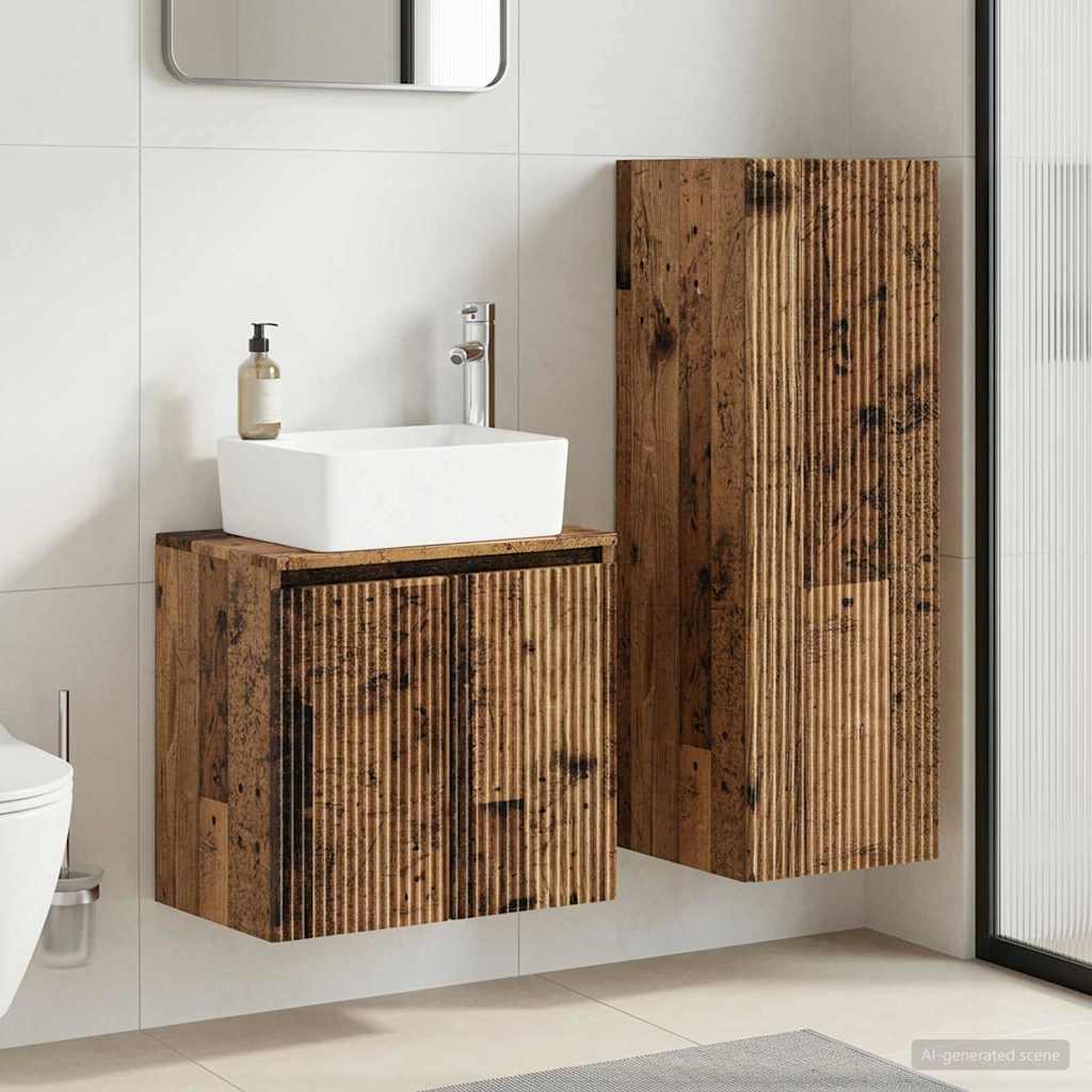 Ensemble de mobilier de salle de bain 2 pc Bois ancien