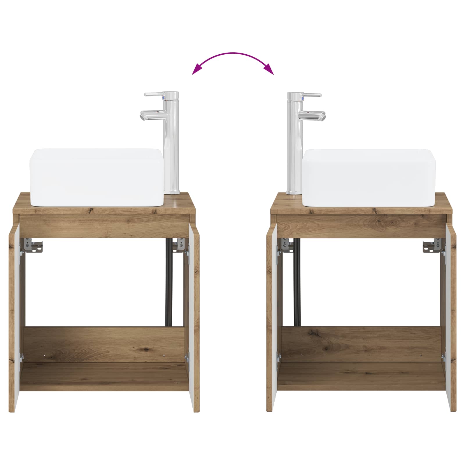 Ensemble de mobilier de salle de bain 2 pc Chêne artisanal