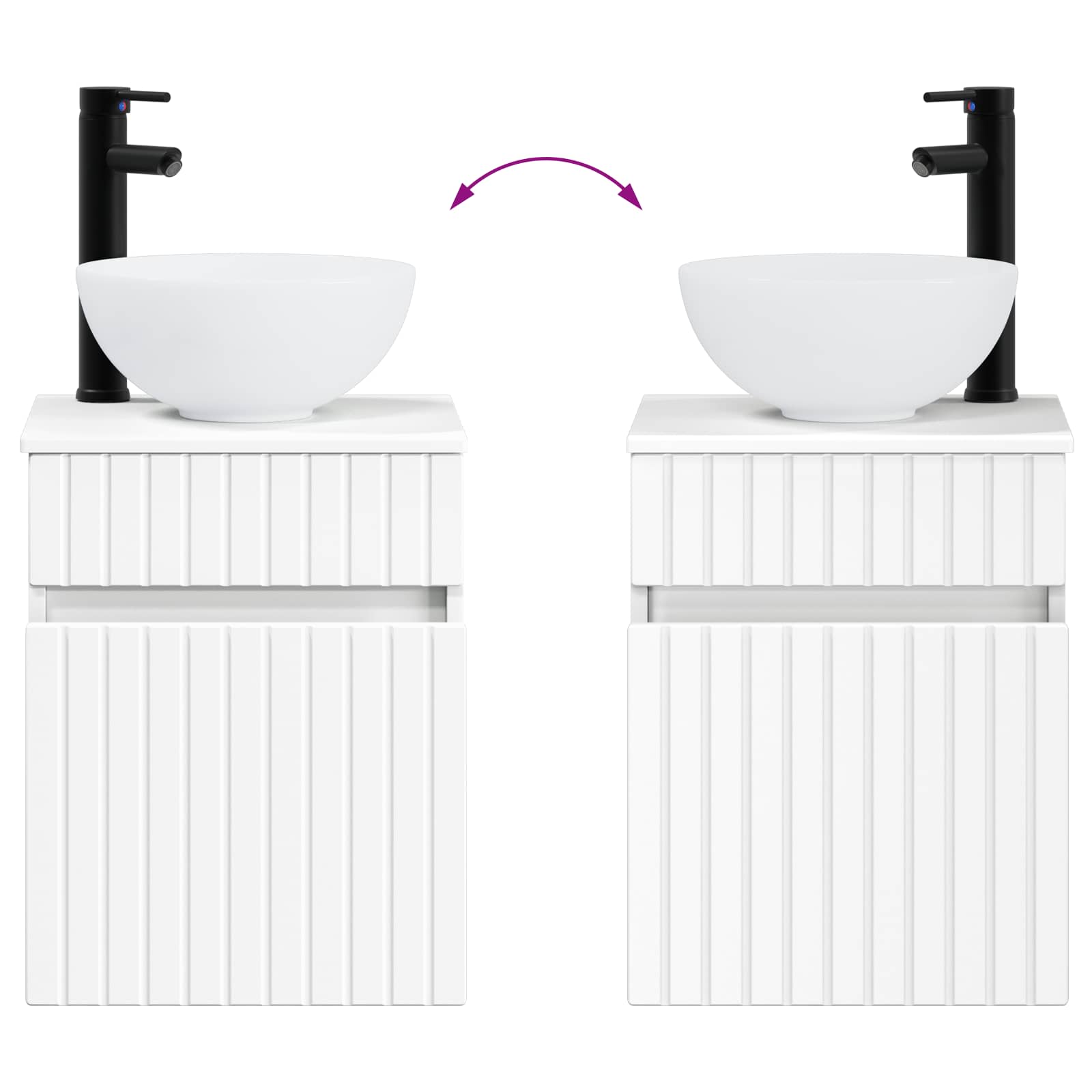 Ensemble de mobilier de salle de bain 2 pc Blanc