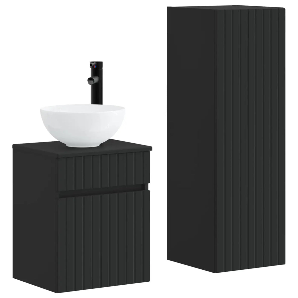 Ensemble de mobilier de salle de bain 2 pc Noir - XIOS