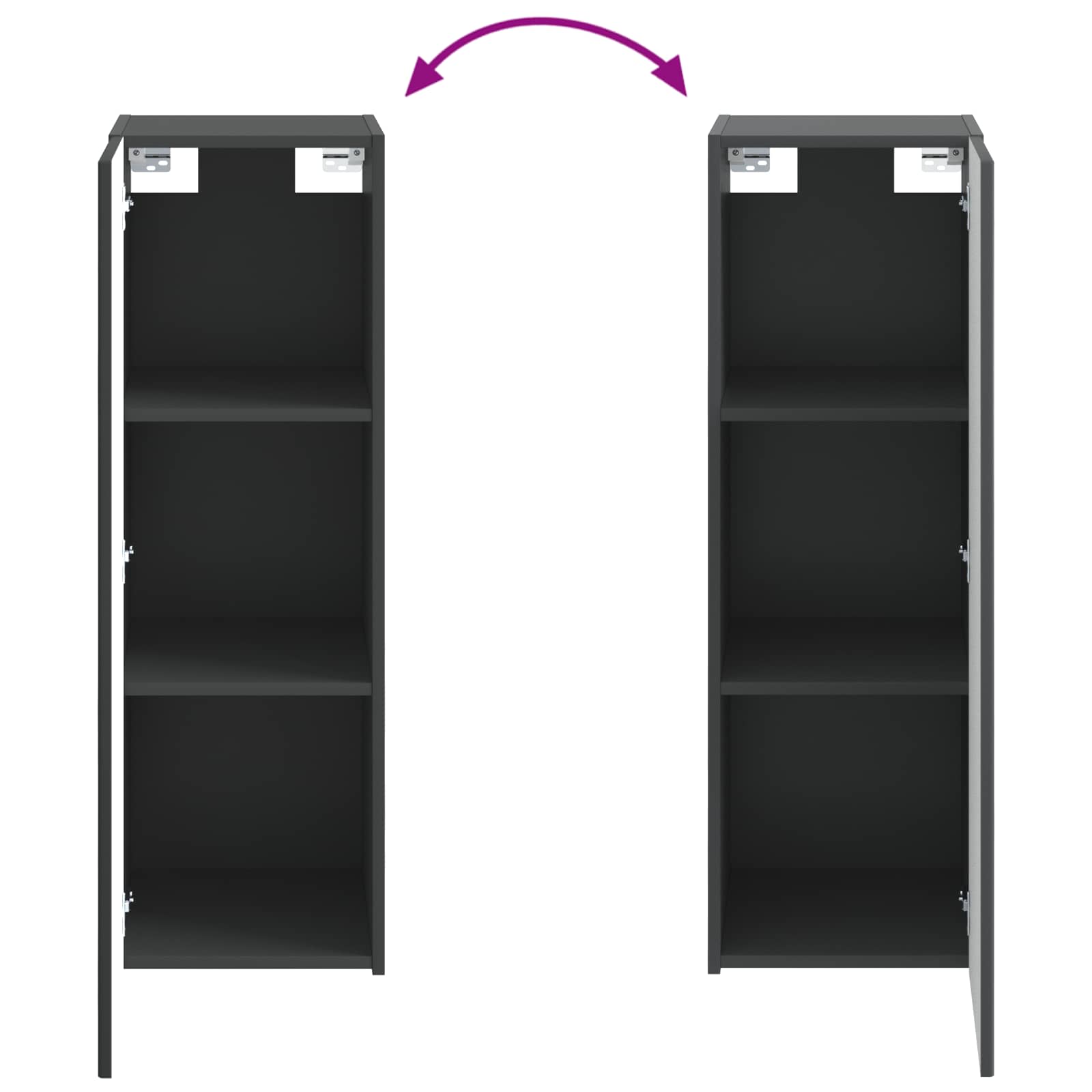 Ensemble de mobilier de salle de bain 2 pc Noir