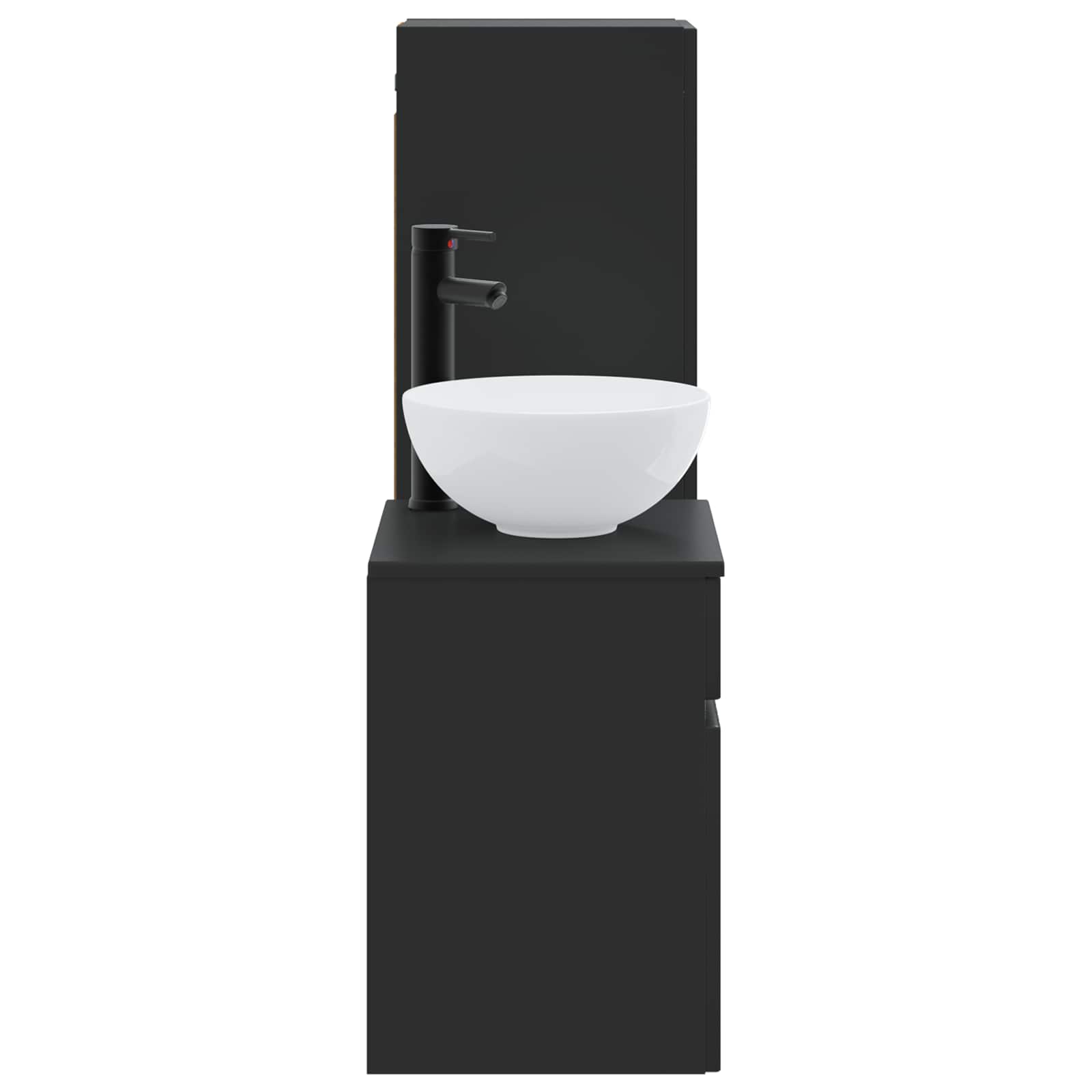 Ensemble de mobilier de salle de bain 2 pc Noir
