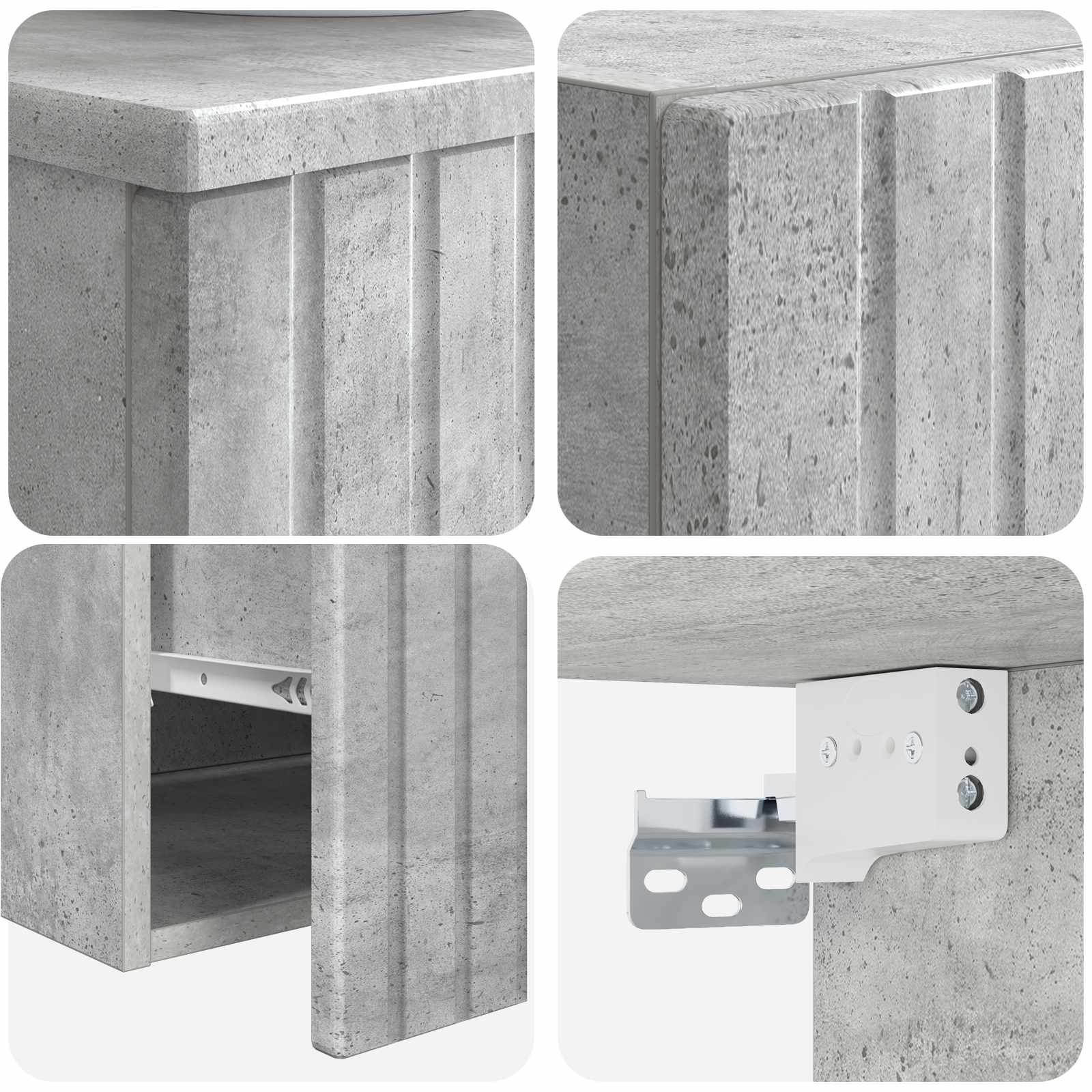 Ensemble de mobilier de salle de bain 2 pc Gris béton