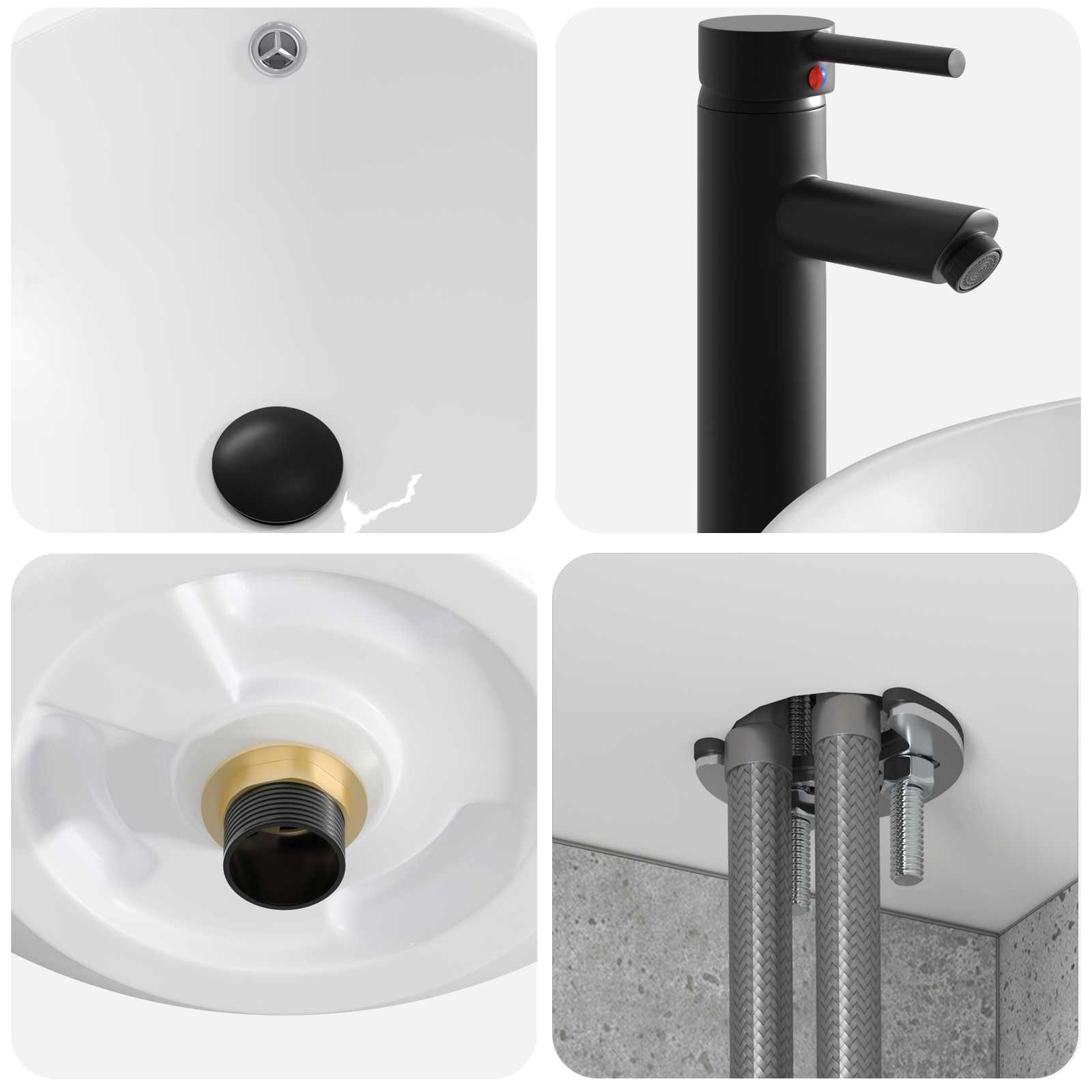 Ensemble de mobilier de salle de bain 2 pc Gris béton