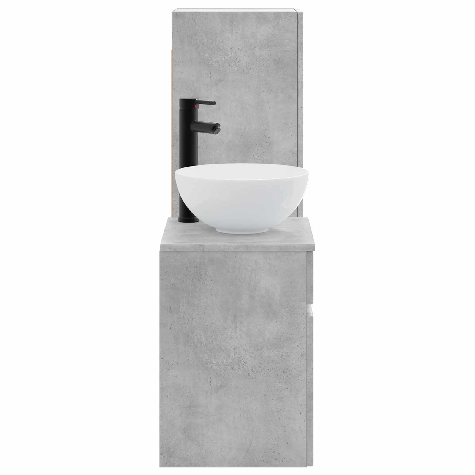 Ensemble de mobilier de salle de bain 2 pc Gris béton