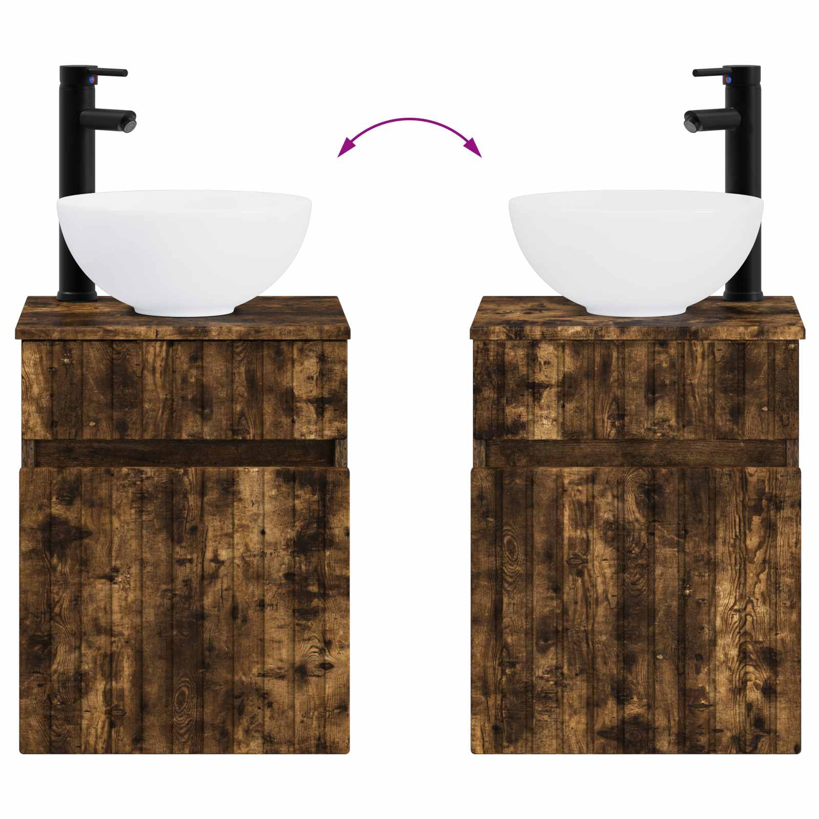 Ensemble de mobilier de salle de bain 2 pc Chêne fumé