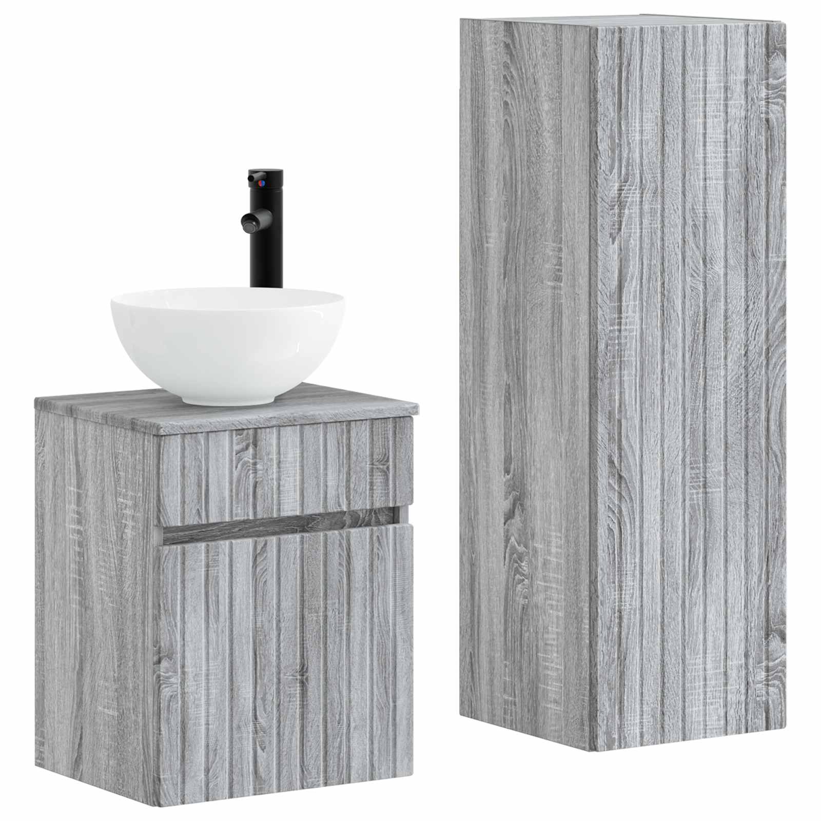 Ensemble de mobilier de salle de bain 2 pc Sonoma gris