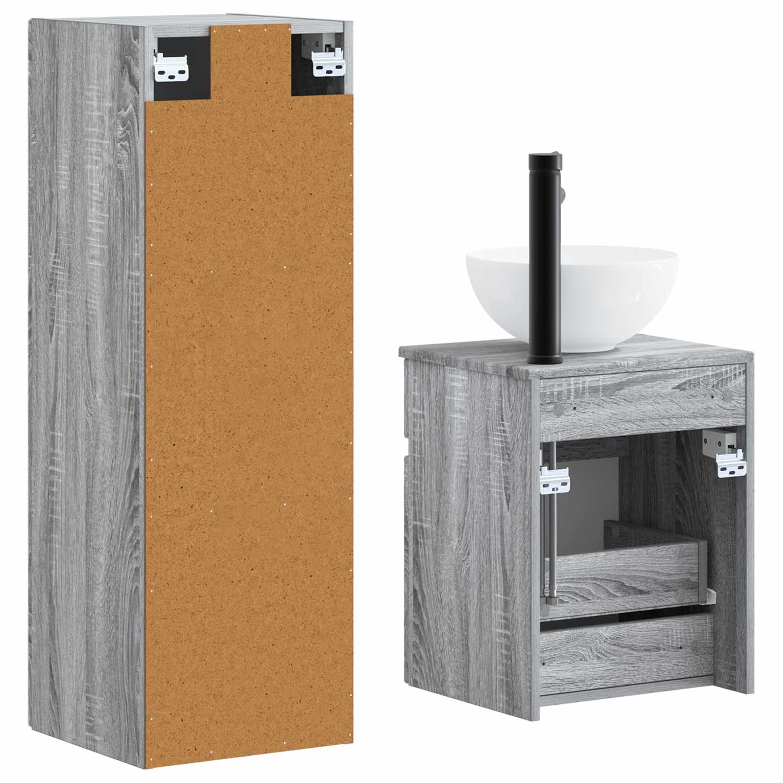 Ensemble de mobilier de salle de bain 2 pc Sonoma gris