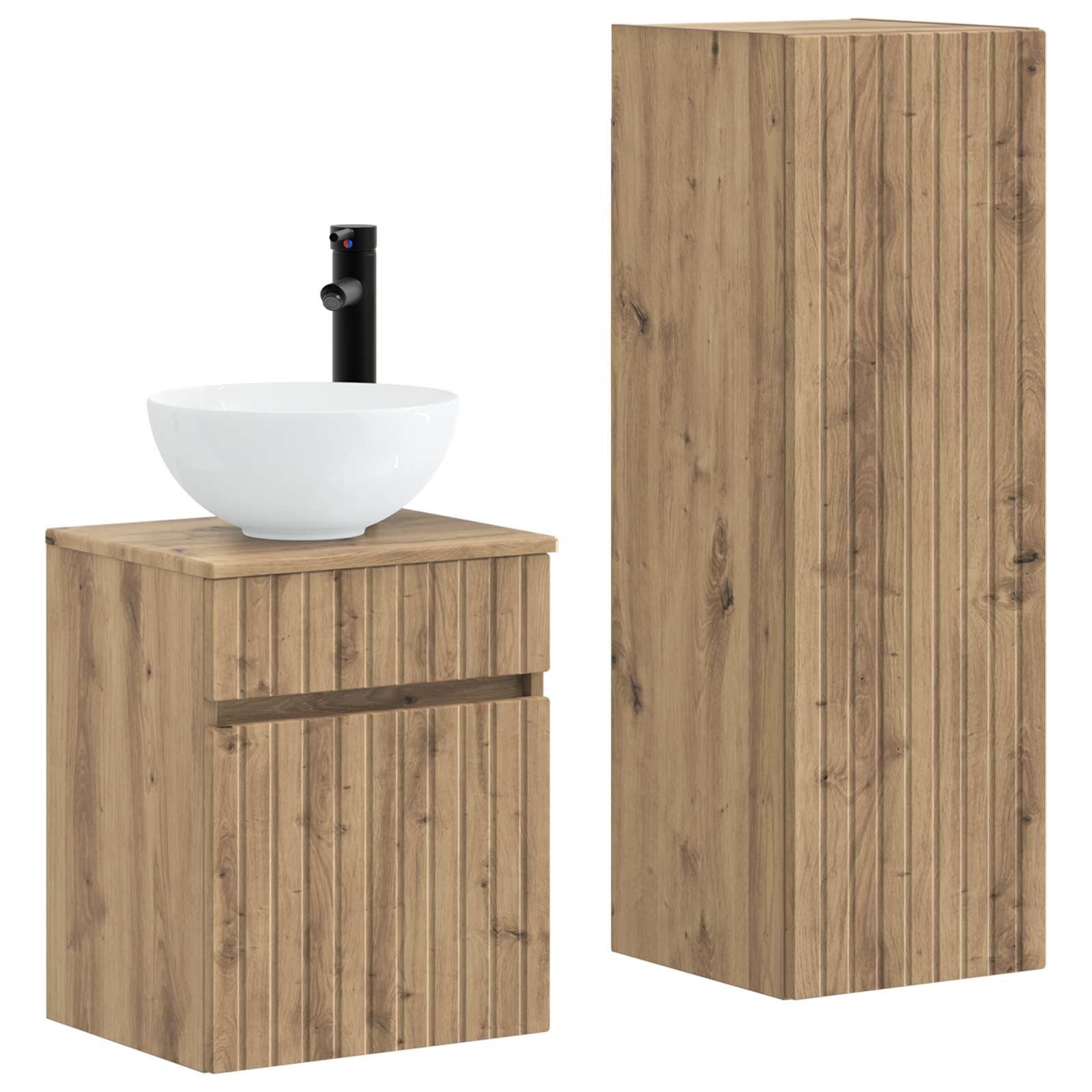 Ensemble de mobilier de salle de bain 2 pc Chêne artisanal