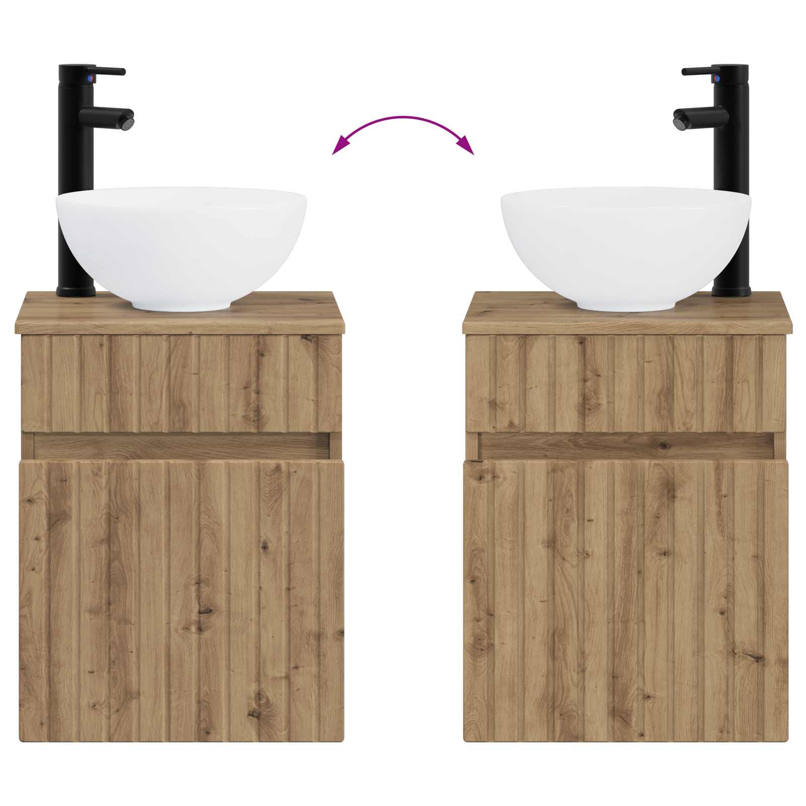 Ensemble de mobilier de salle de bain 2 pc Chêne artisanal