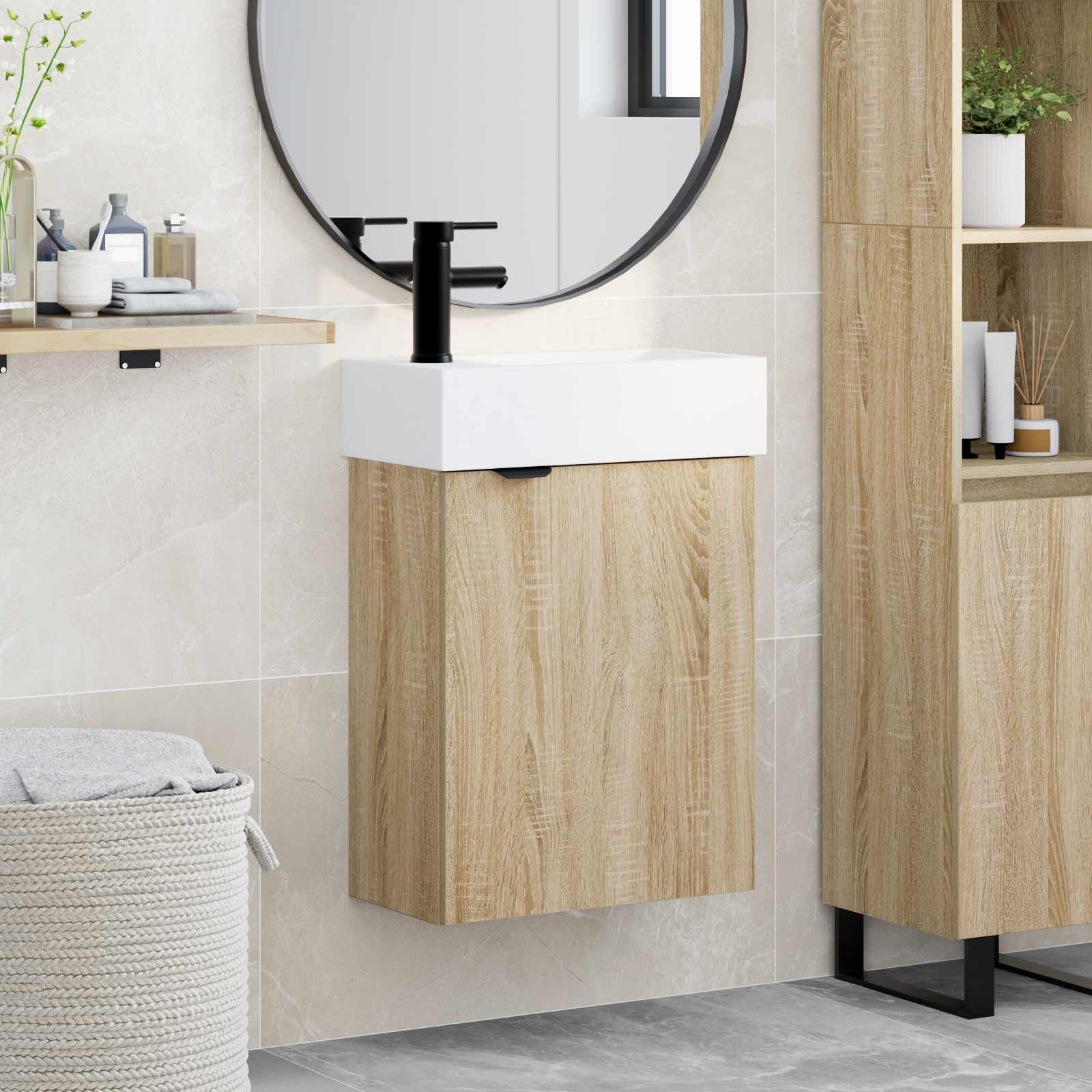 Meuble de salle de bain avec robinet Chêne Sonoma - XIOS