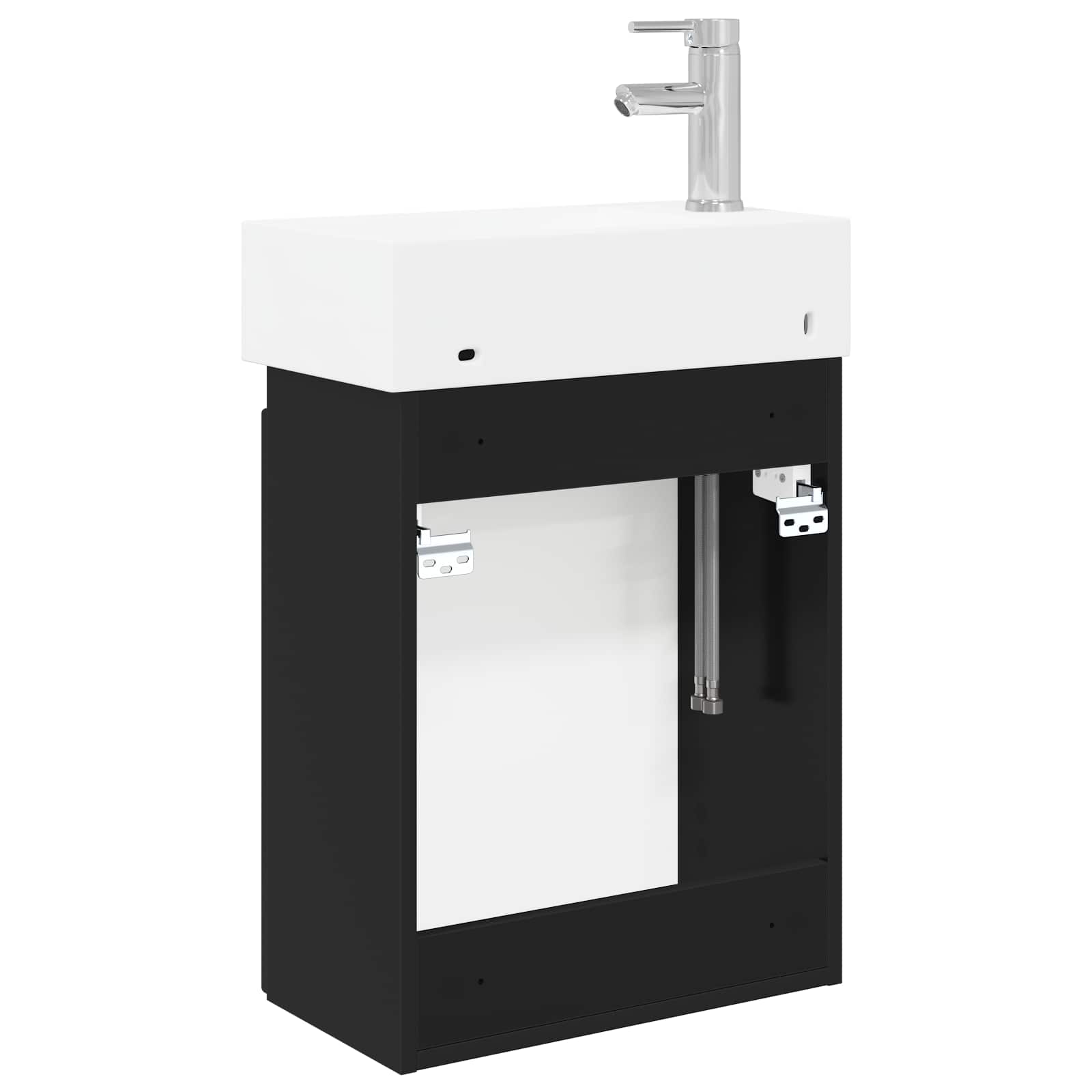 Meuble de salle de bain avec robinet Noir 45,5 x 22,5 x 84 cm - XIOS