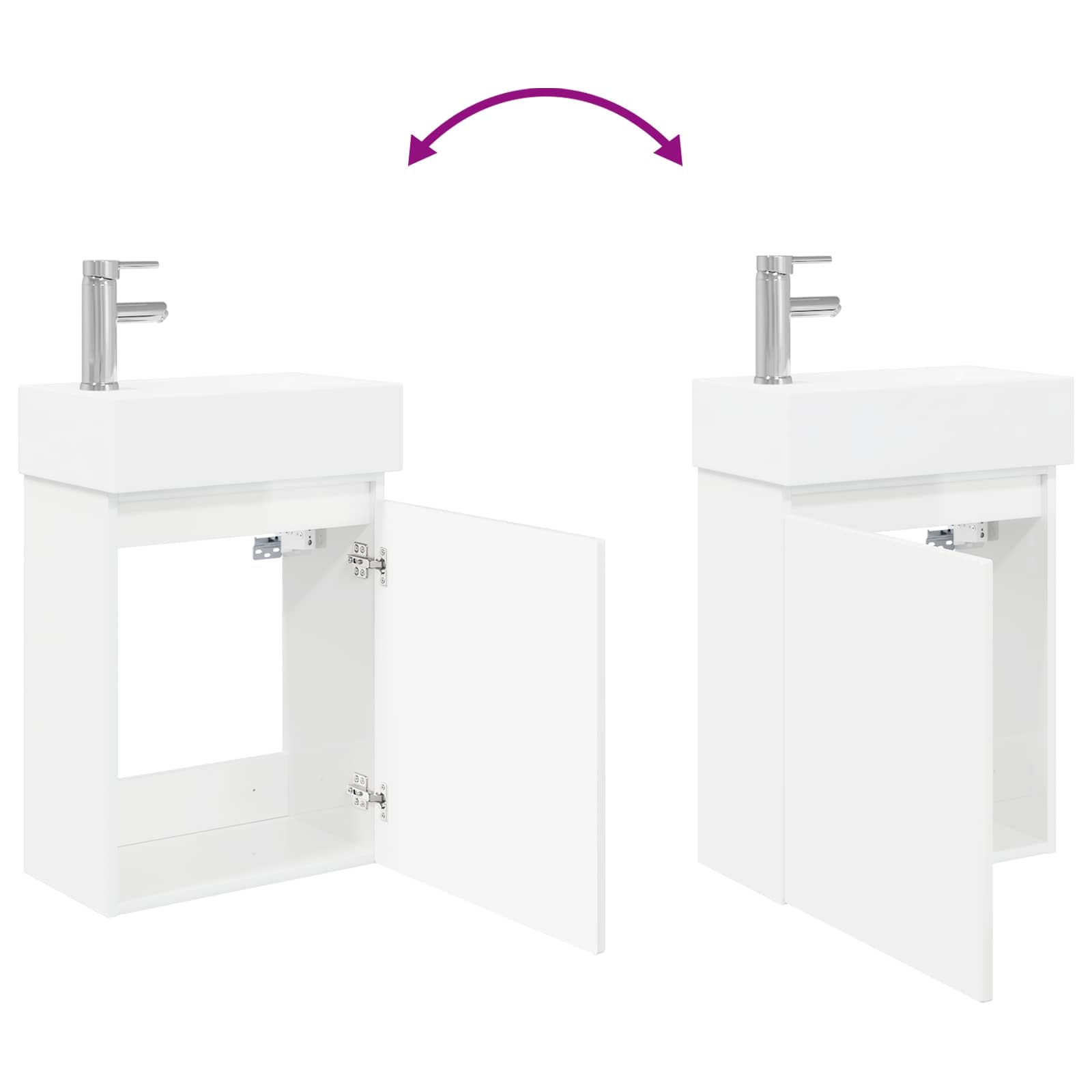 Meuble de salle de bain avec robinet Blanc brillant - XIOS