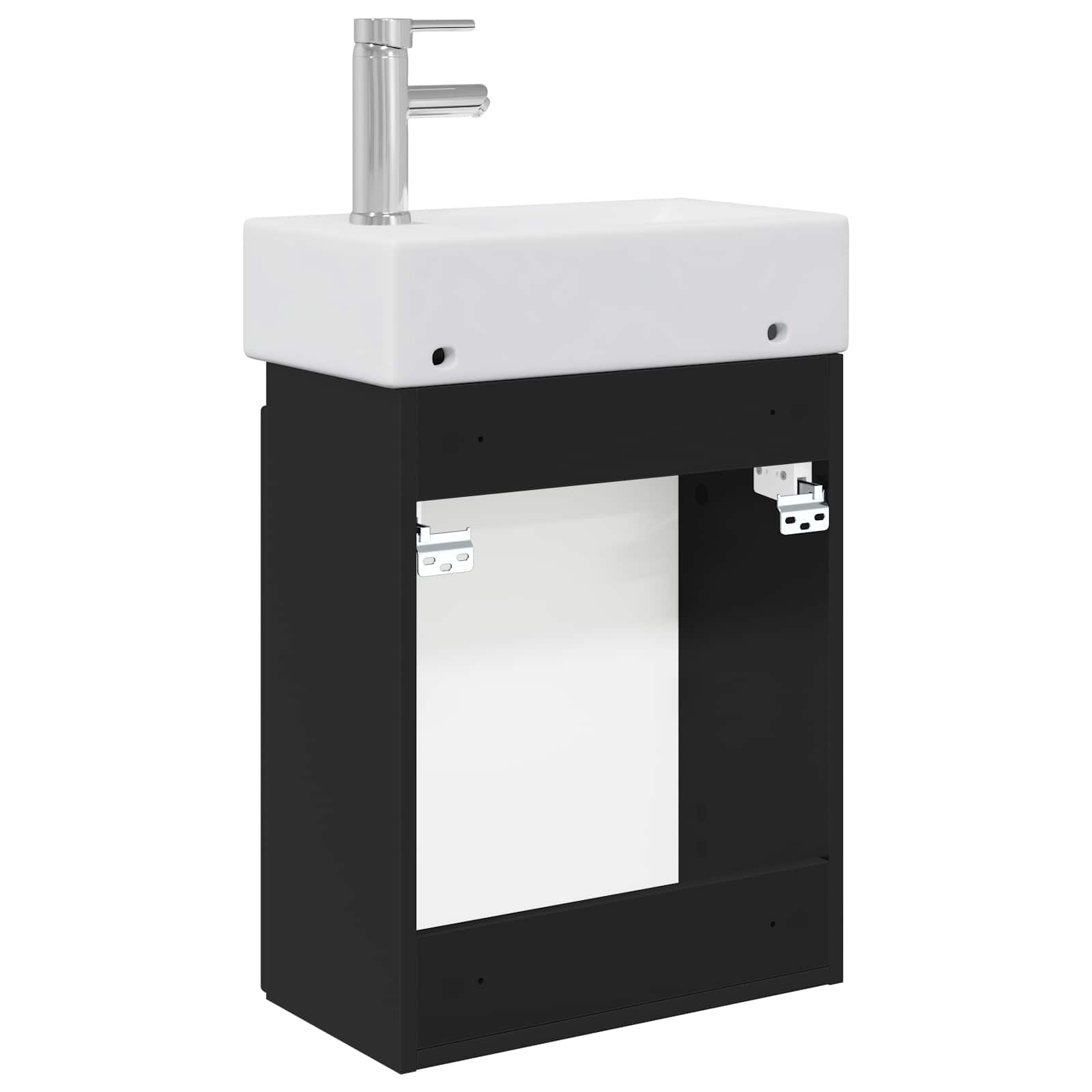 Meuble de salle de bain avec robinet Noir 45,5 x 22,5 x 84 cm - XIOS