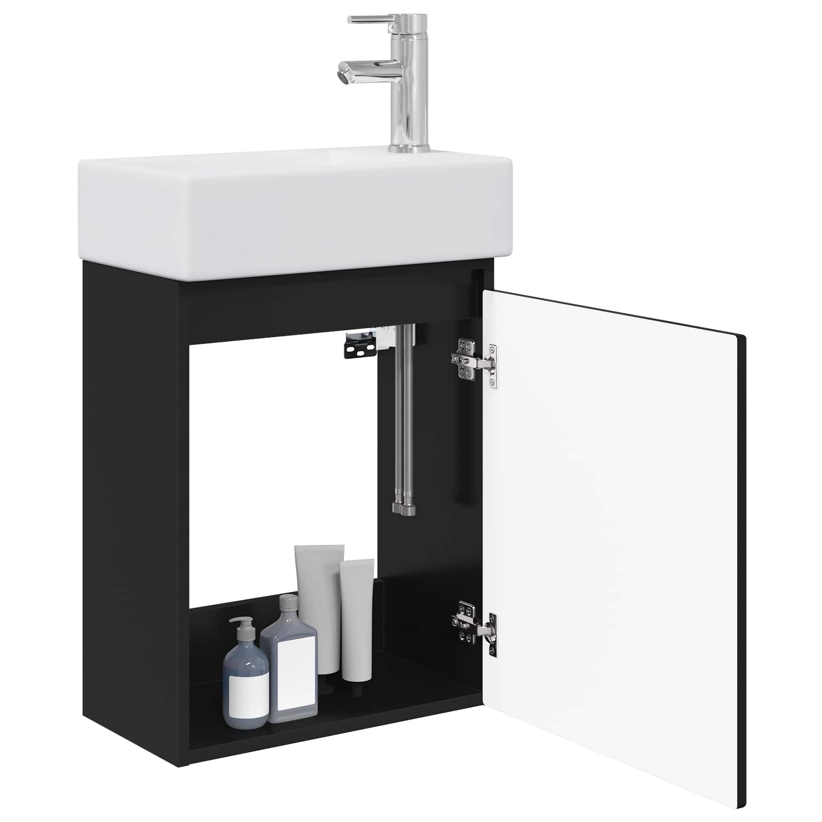 Meuble de salle de bain avec robinet Noir 45,5 x 22,5 x 84 cm - XIOS