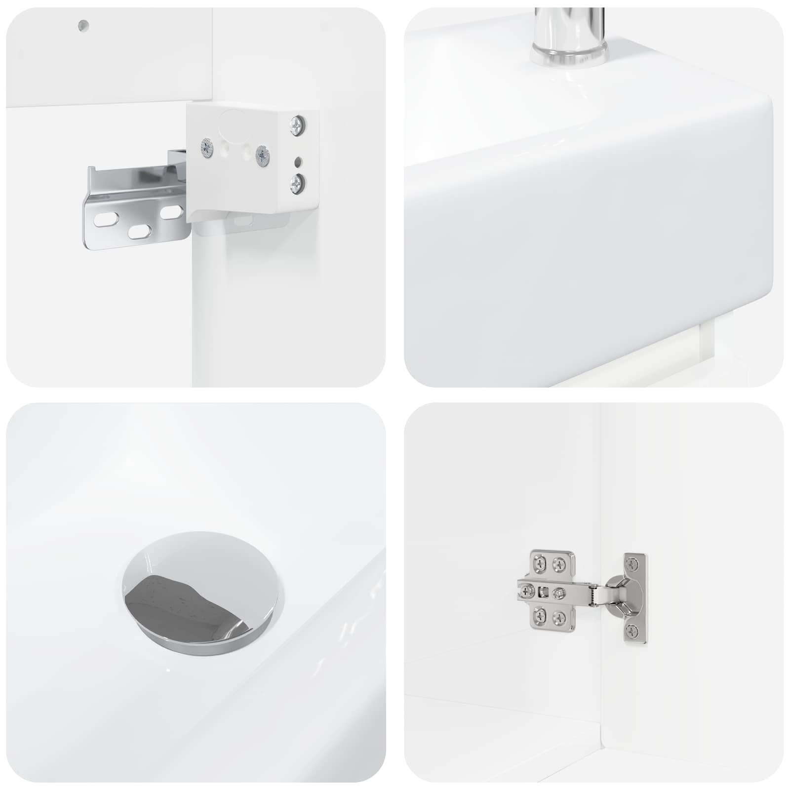 Meuble de salle de bain avec robinet Blanc brillant - XIOS