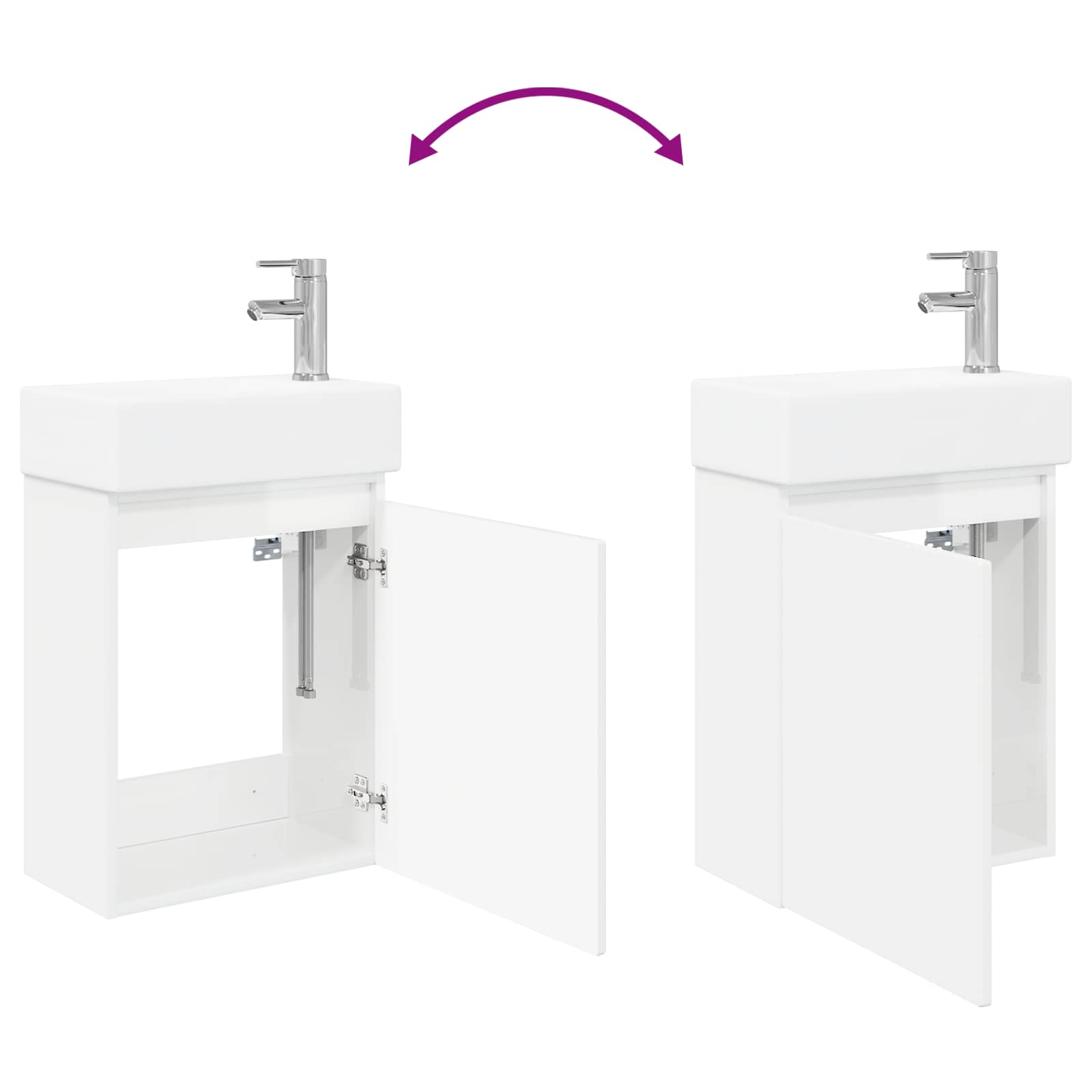Meuble de salle de bain avec robinet Blanc brillant - XIOS