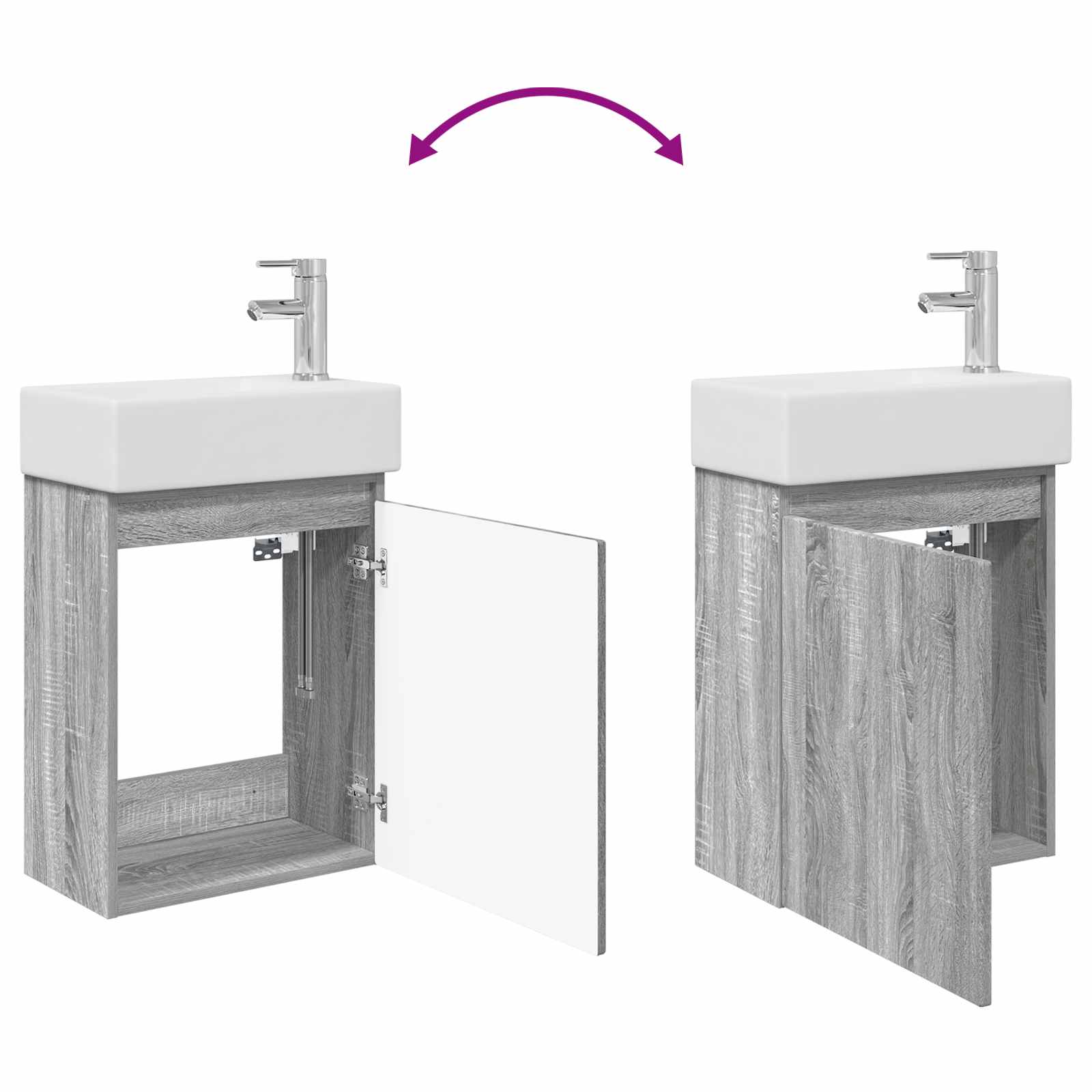 Meuble de salle de bain avec robinet Sonoma gris - XIOS