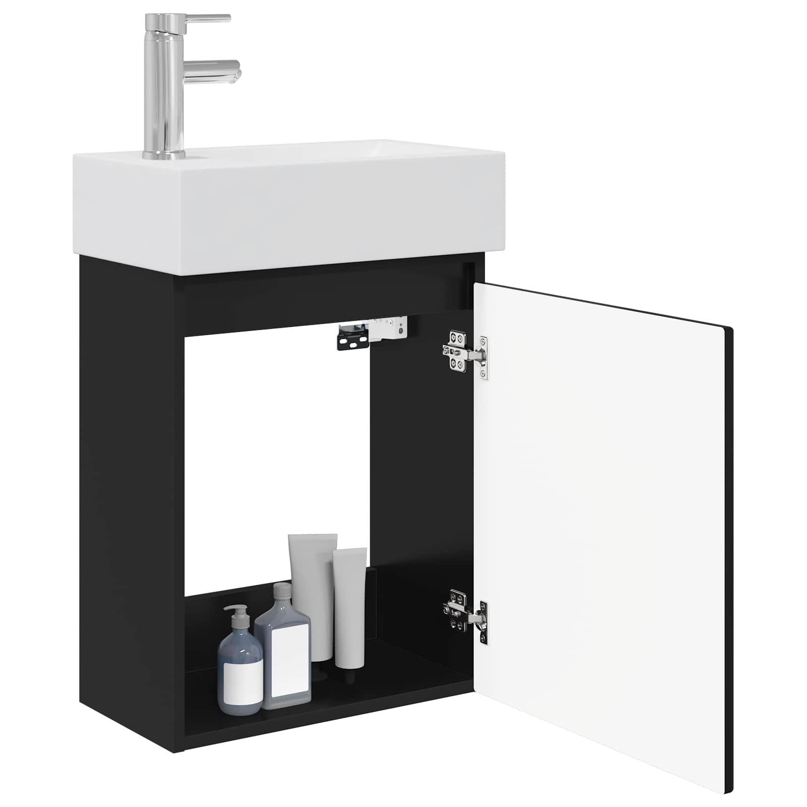 Meuble de salle de bain avec robinet Noir 45,5 x 22,5 x 84 cm - XIOS
