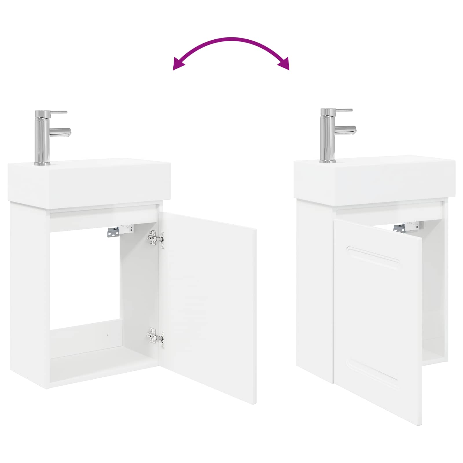 Meuble de salle de bain avec robinet Blanc brillant - XIOS