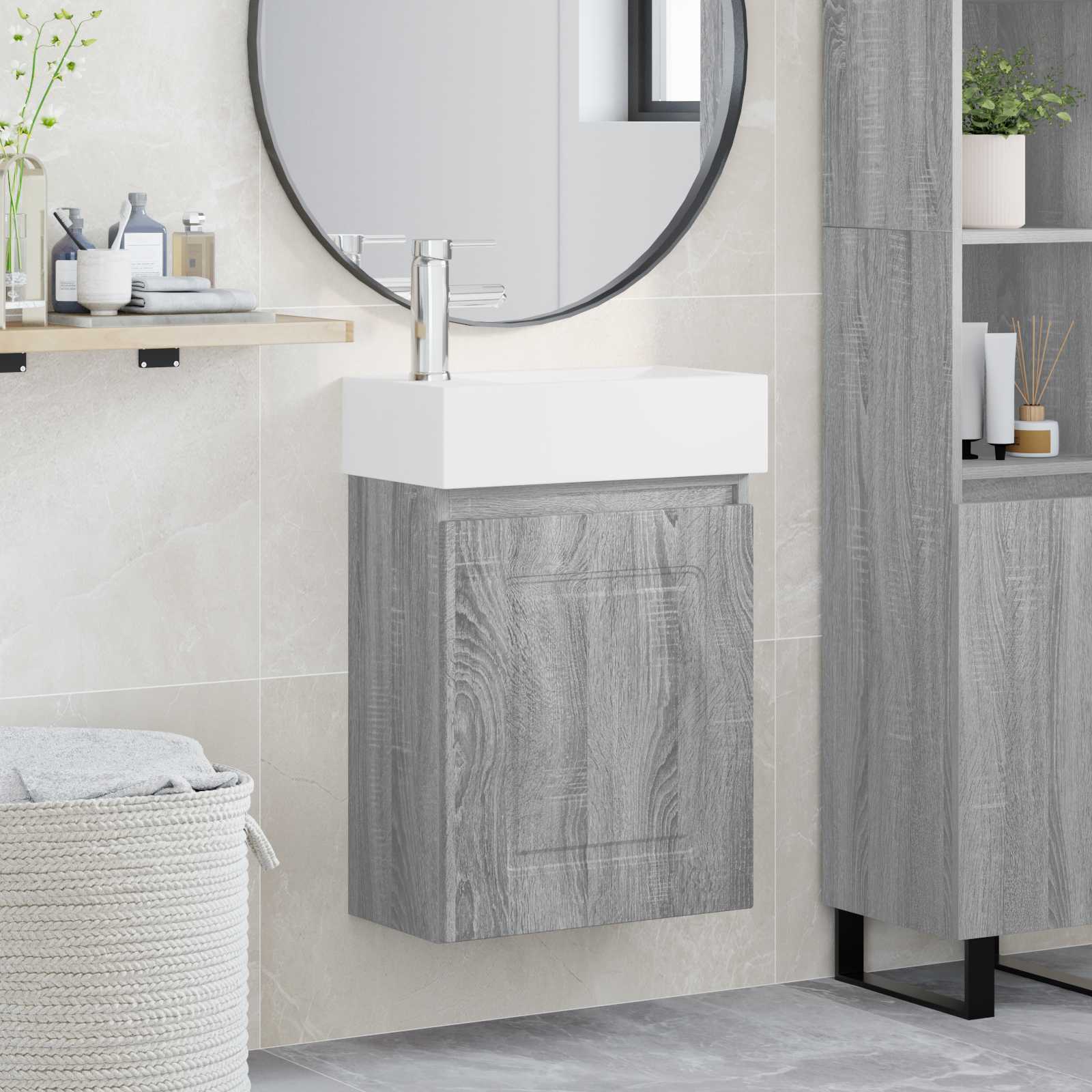 Meuble de salle de bain avec robinet Sonoma gris - XIOS