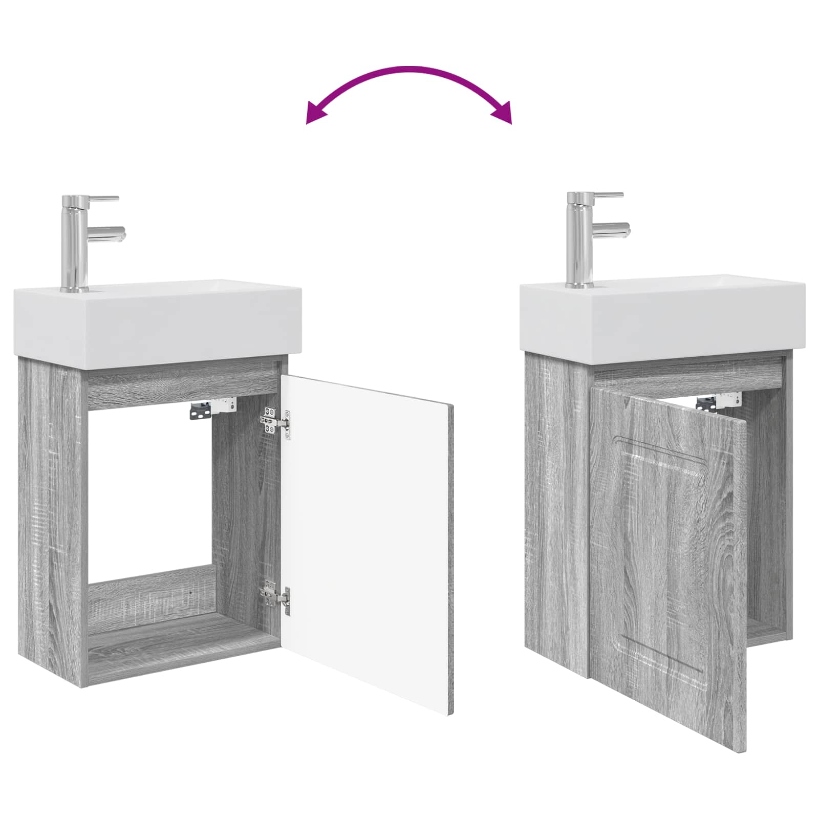 Meuble de salle de bain avec robinet Sonoma gris - XIOS