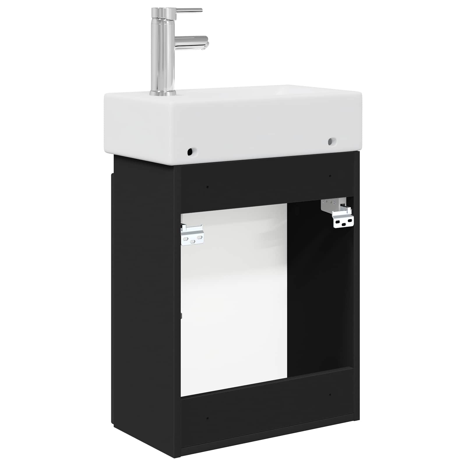 Meuble de salle de bain avec robinet Noir 45,5 x 22,5 x 84 cm - XIOS