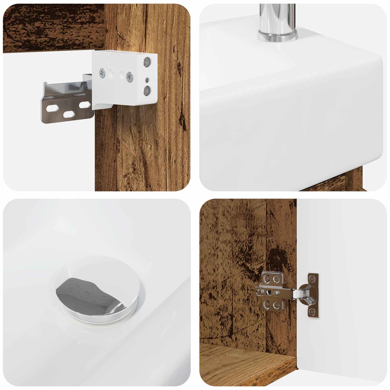Meuble de salle de bain avec robinet Bois ancien - XIOS