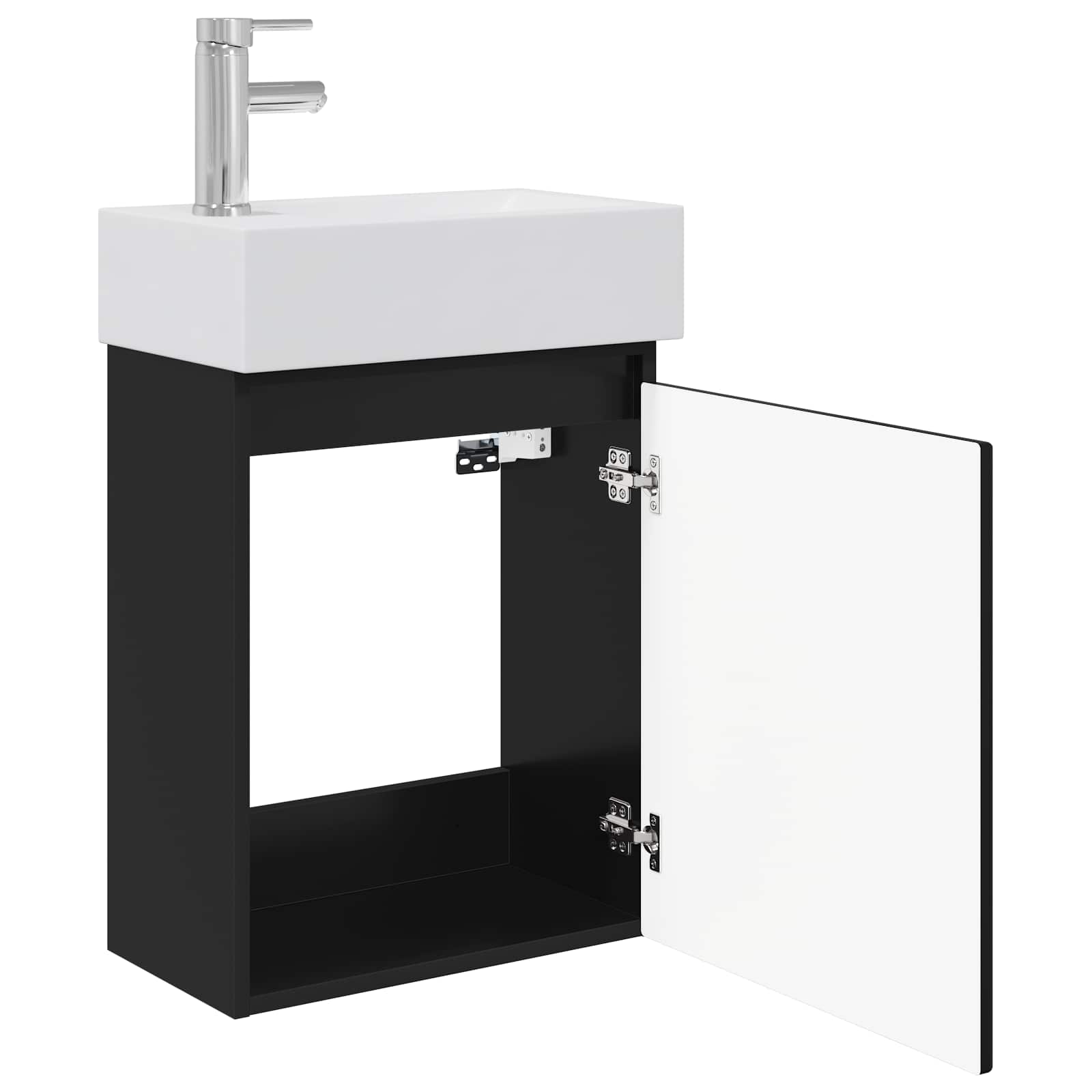 Meuble de salle de bain avec robinet Noir 45,5 x 25,5 x 84 cm - XIOS