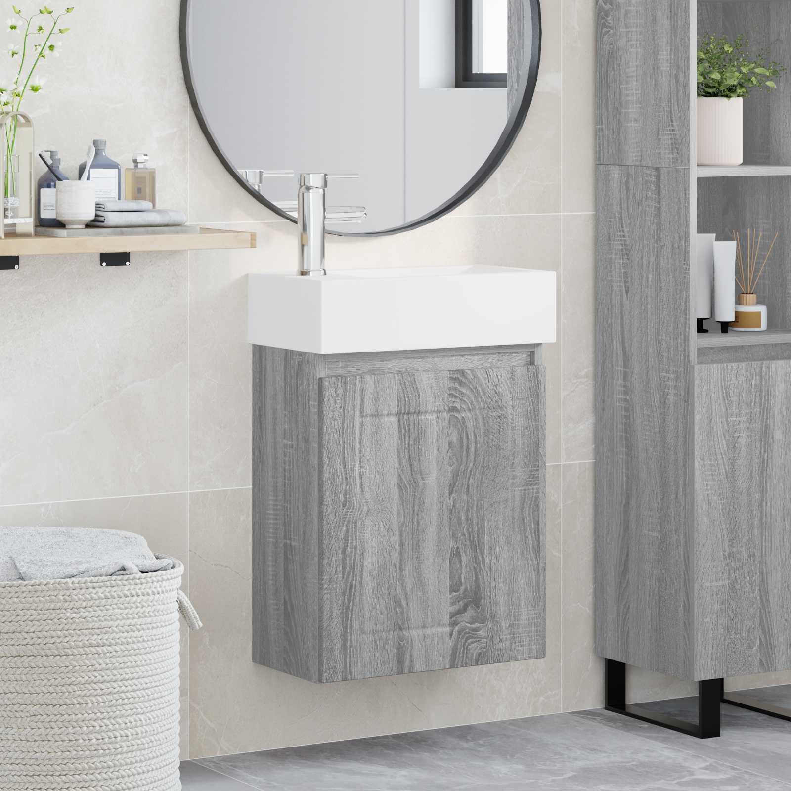 Meuble de salle de bain avec robinet Sonoma gris - XIOS